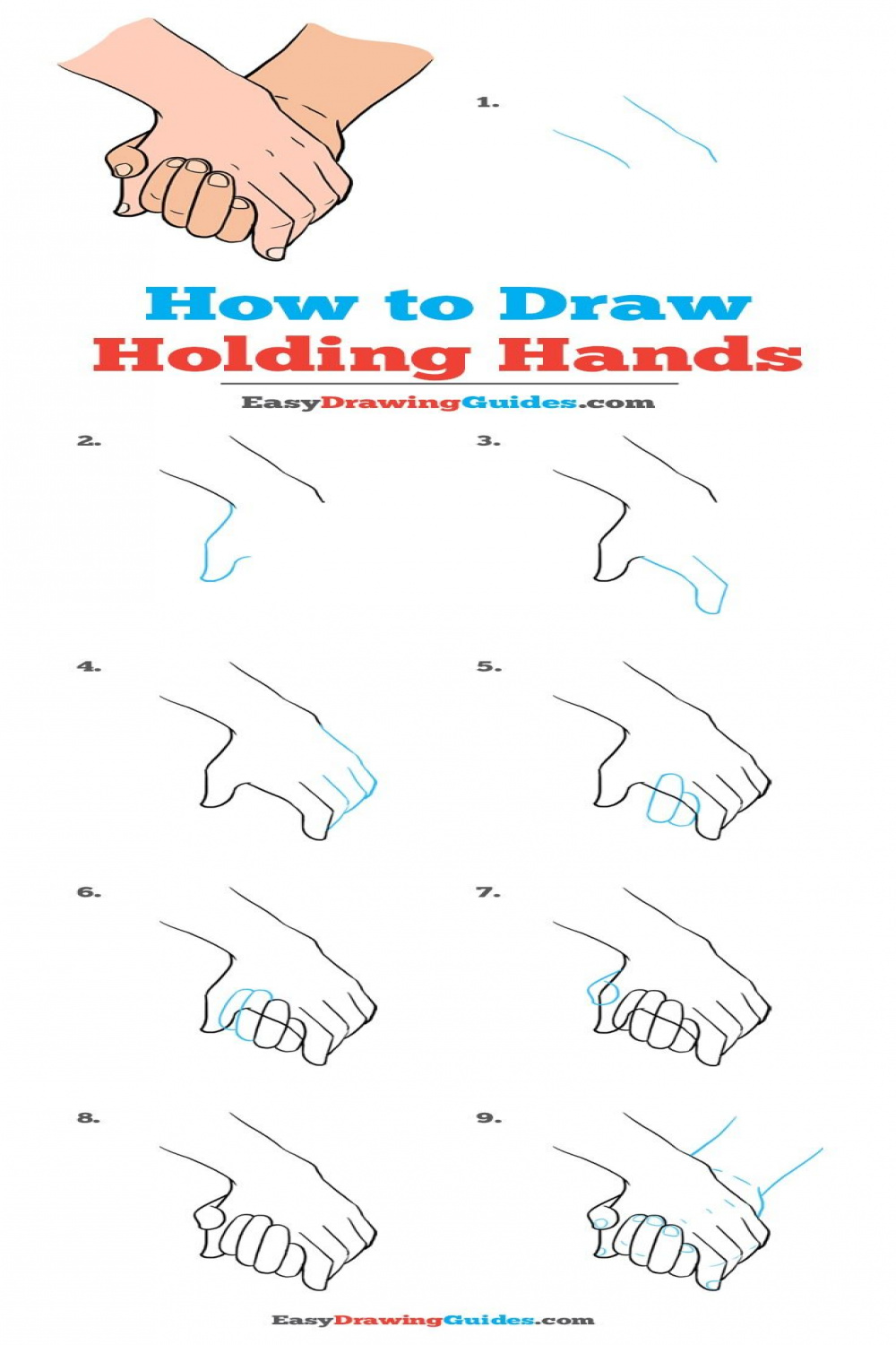 How to Draw Holding Hands - Really Easy Drawing Tutorial  Drawing