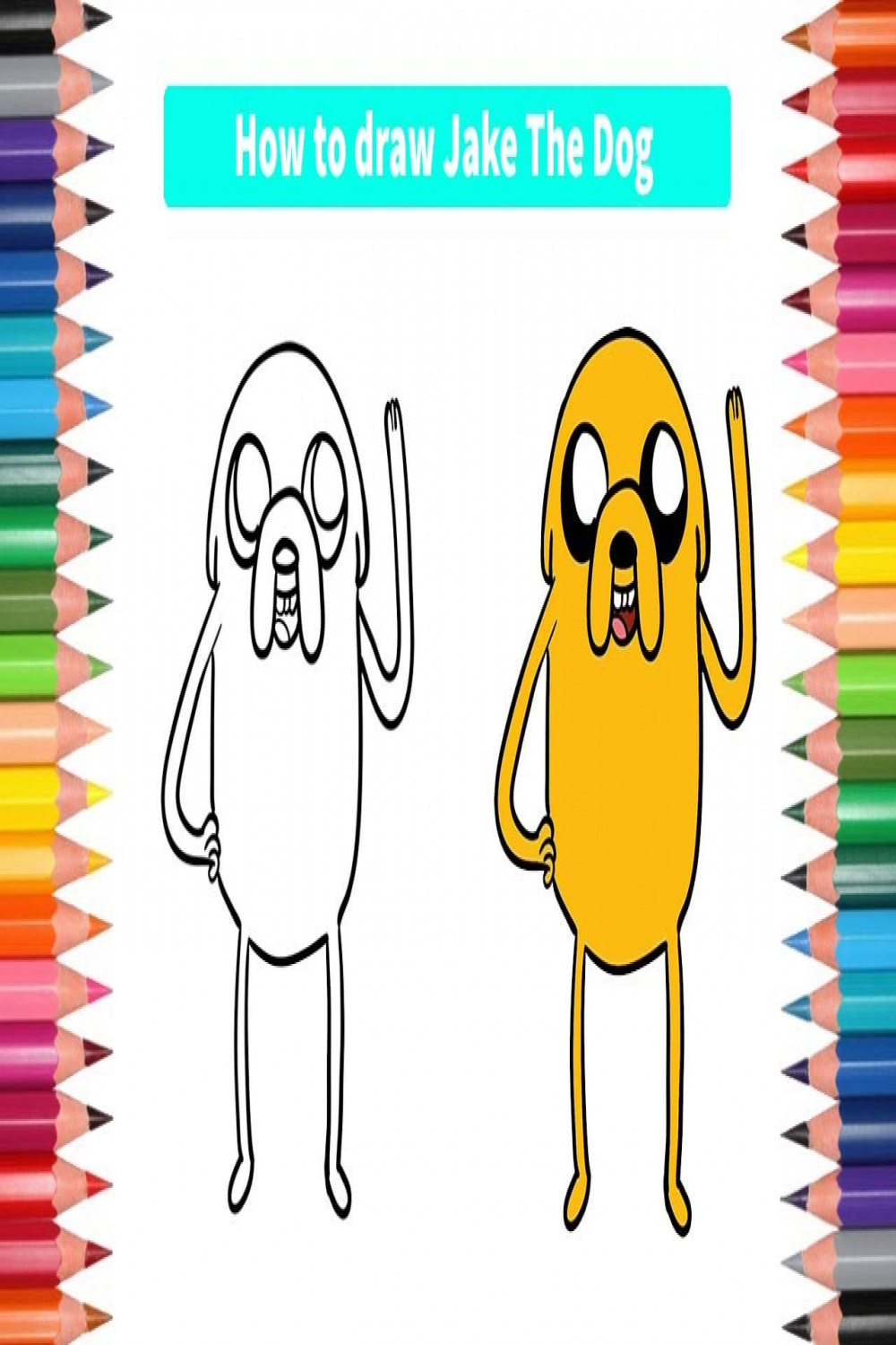 How to draw Jake The Dog  Easy Drawing  Draw Jake The Dog Easy Step By  Step  Cute Easy Drawing