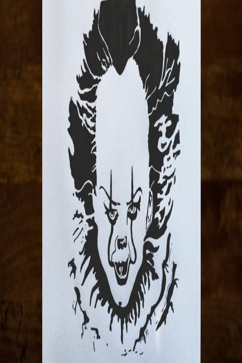 How to draw joker (very easy) Stencil art of Pennywise  "It" horror  movie-   artline drawing
