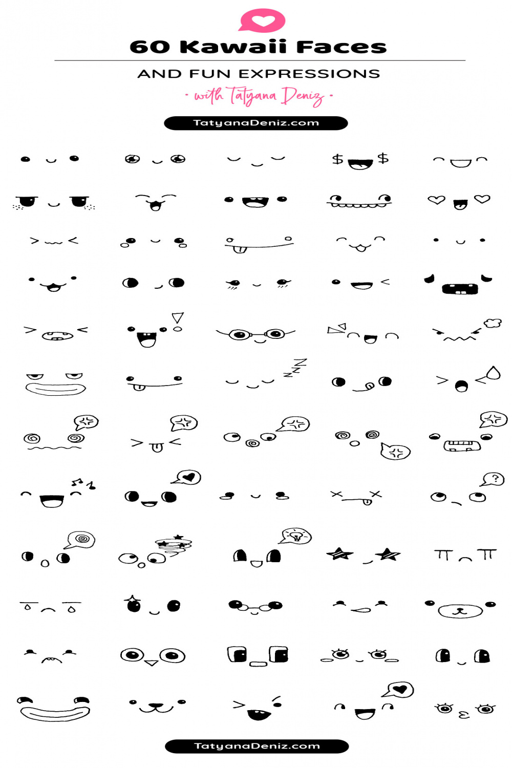 How to Draw Kawaii Faces and Expressions