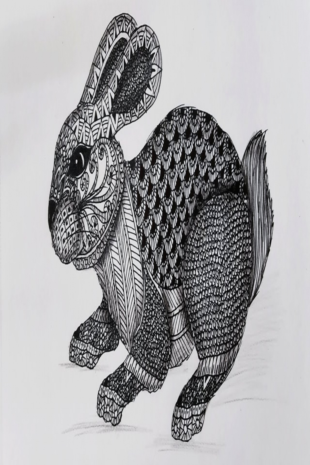 How to draw Mandala art of Rabbit  Zentangle art  Doodle art  Easy  animal drawing for beginners