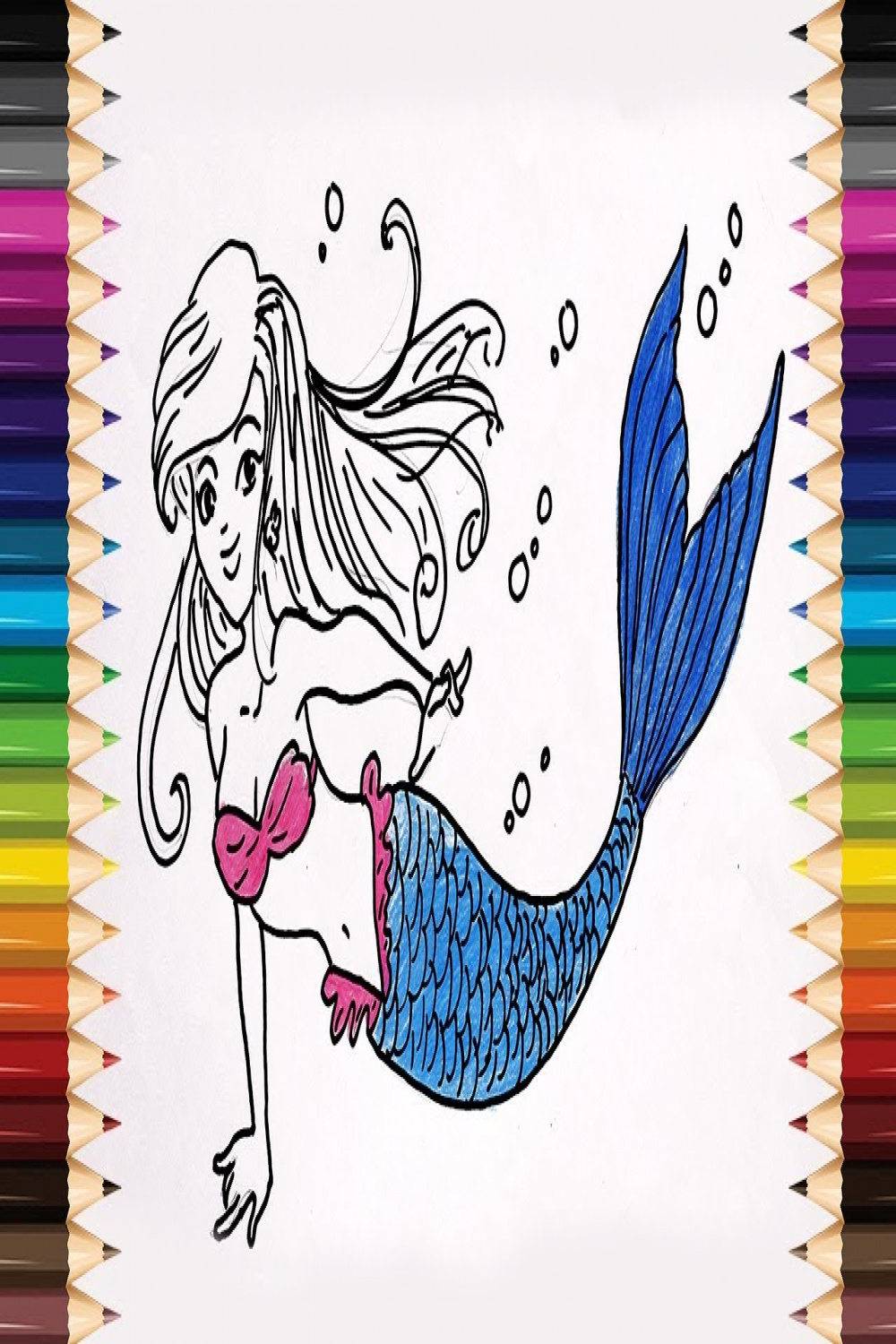 How To Draw Mermaids  Drawing Mermaids With Color Pencil  Mermaid  Coloring Pages