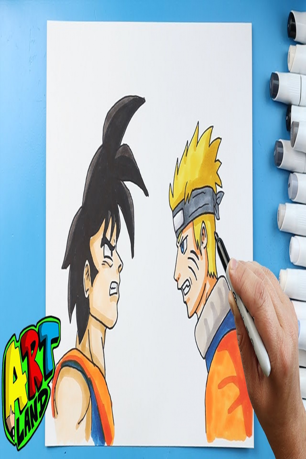 How to Draw Naruto vs Goku