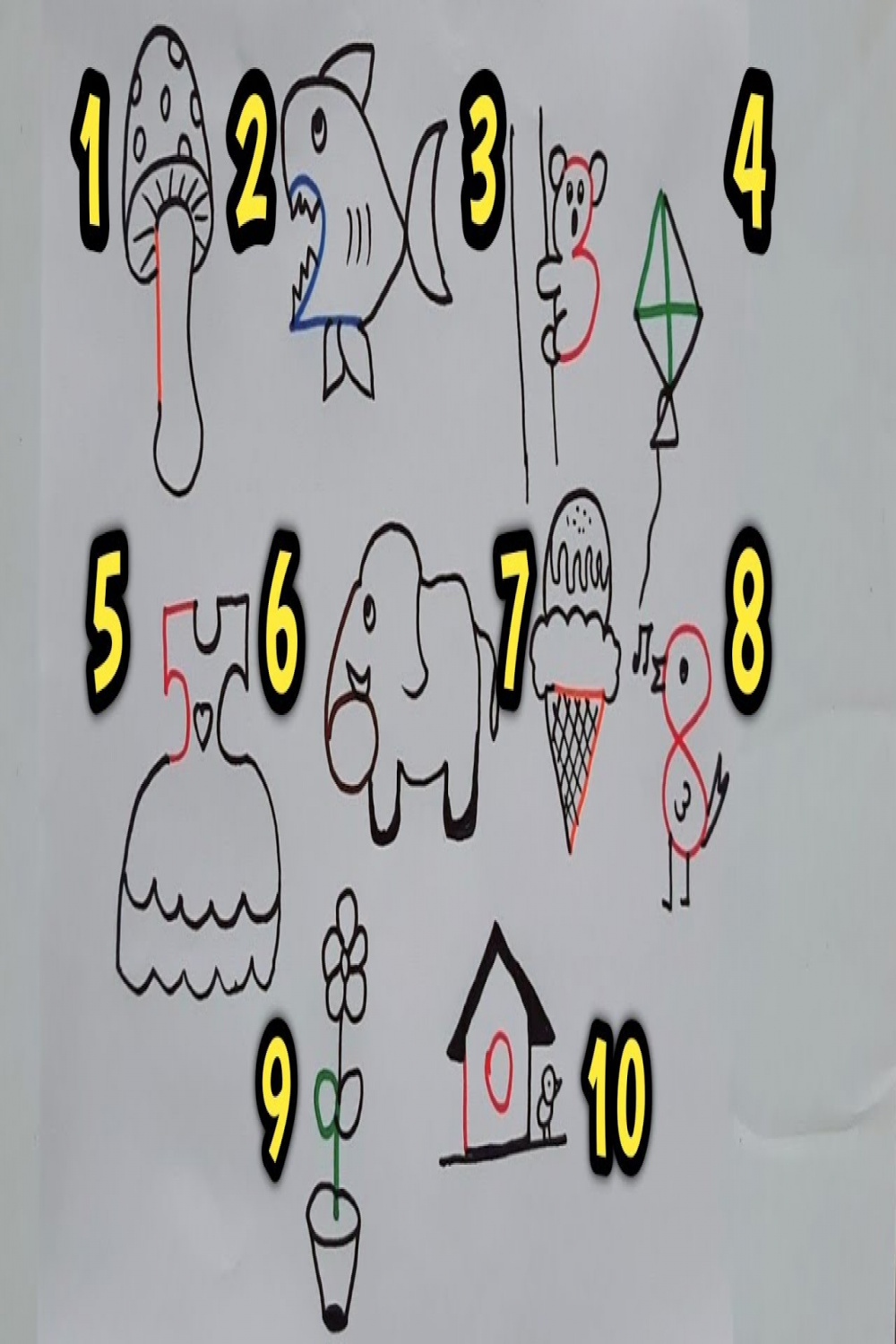 How to draw pictures using Numbers  to 0 // simple drawing ideas for  Beginners// Number Drawing