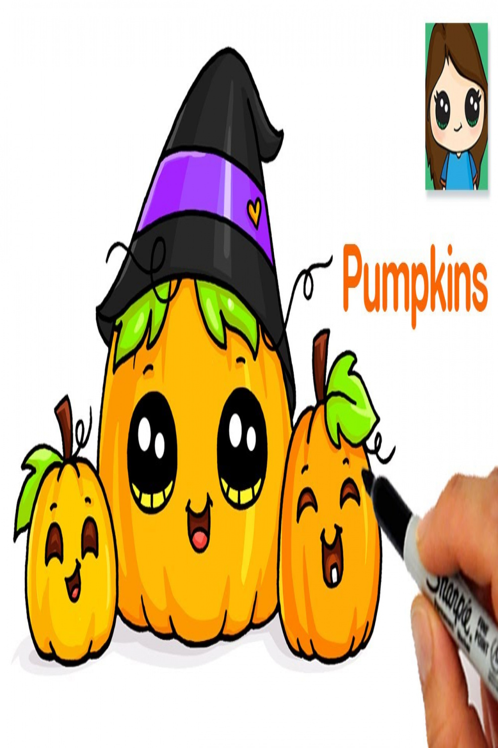 How to Draw Pumpkins Easy 🎃Cute Halloween Fall Art