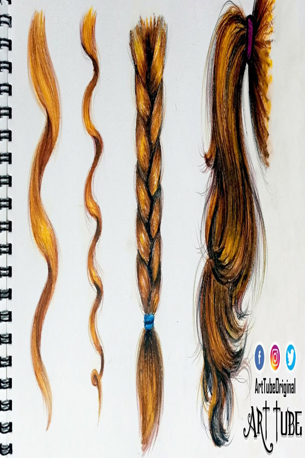 How to Draw Realistic Hair using Oil Pastel and Pencil Color  Easy  Hairstyles Step by Step
