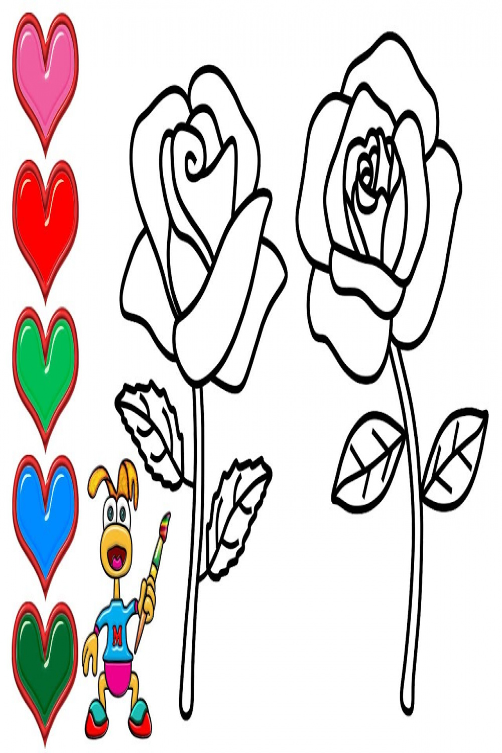How to Draw Rose Flower Easy - Learn Colors Painting for Toddlers - Mirza  Colors Kids
