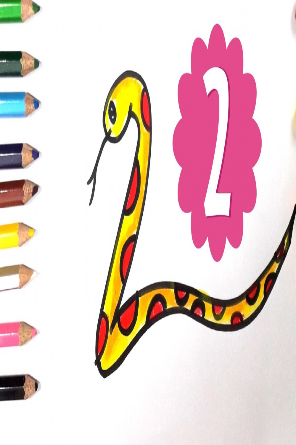How to draw snake from number  //step by step for kids