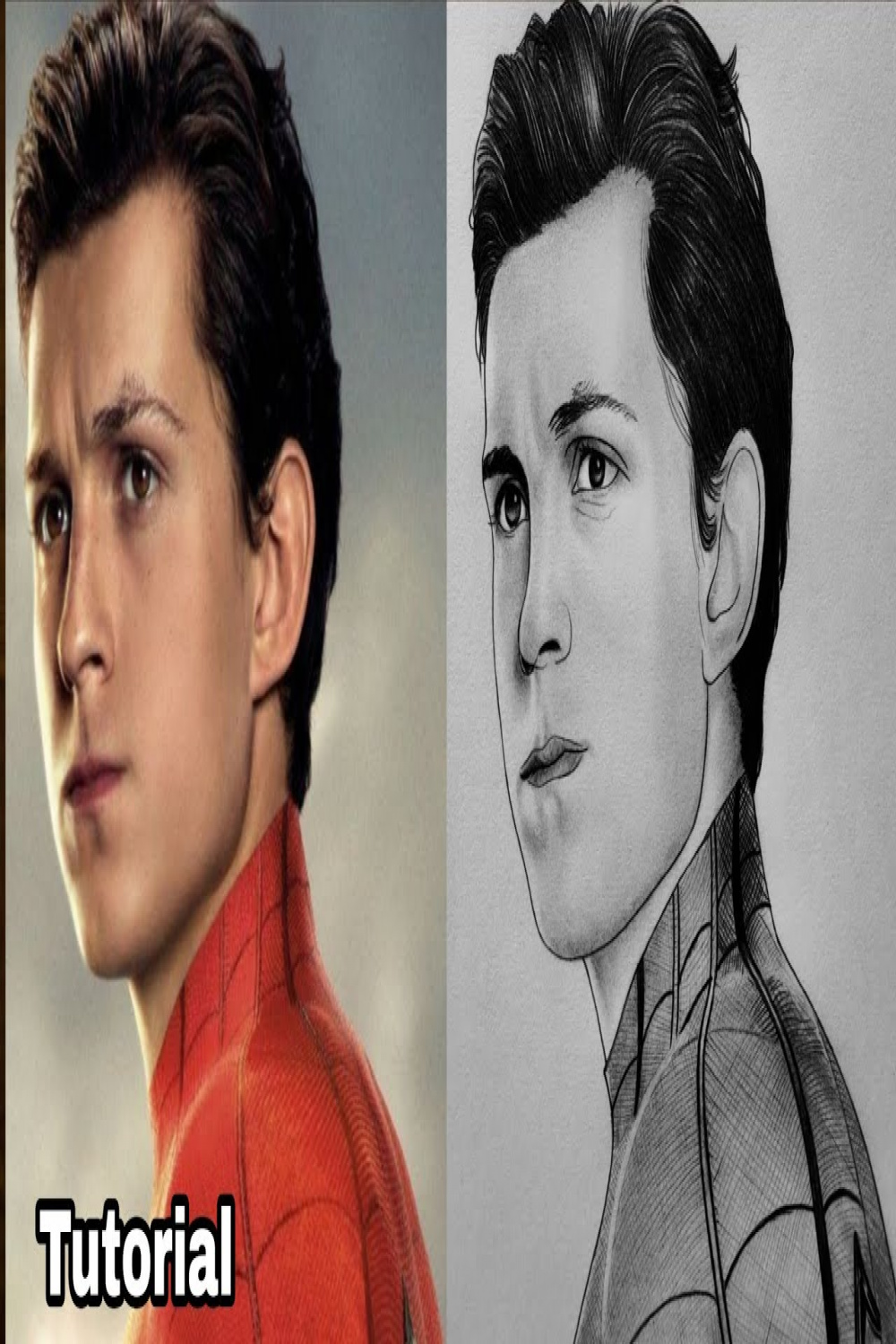 How to draw Spiderman 🕷️ Tom Holland Sketch Tutorial (step by step)   YouCanDraw