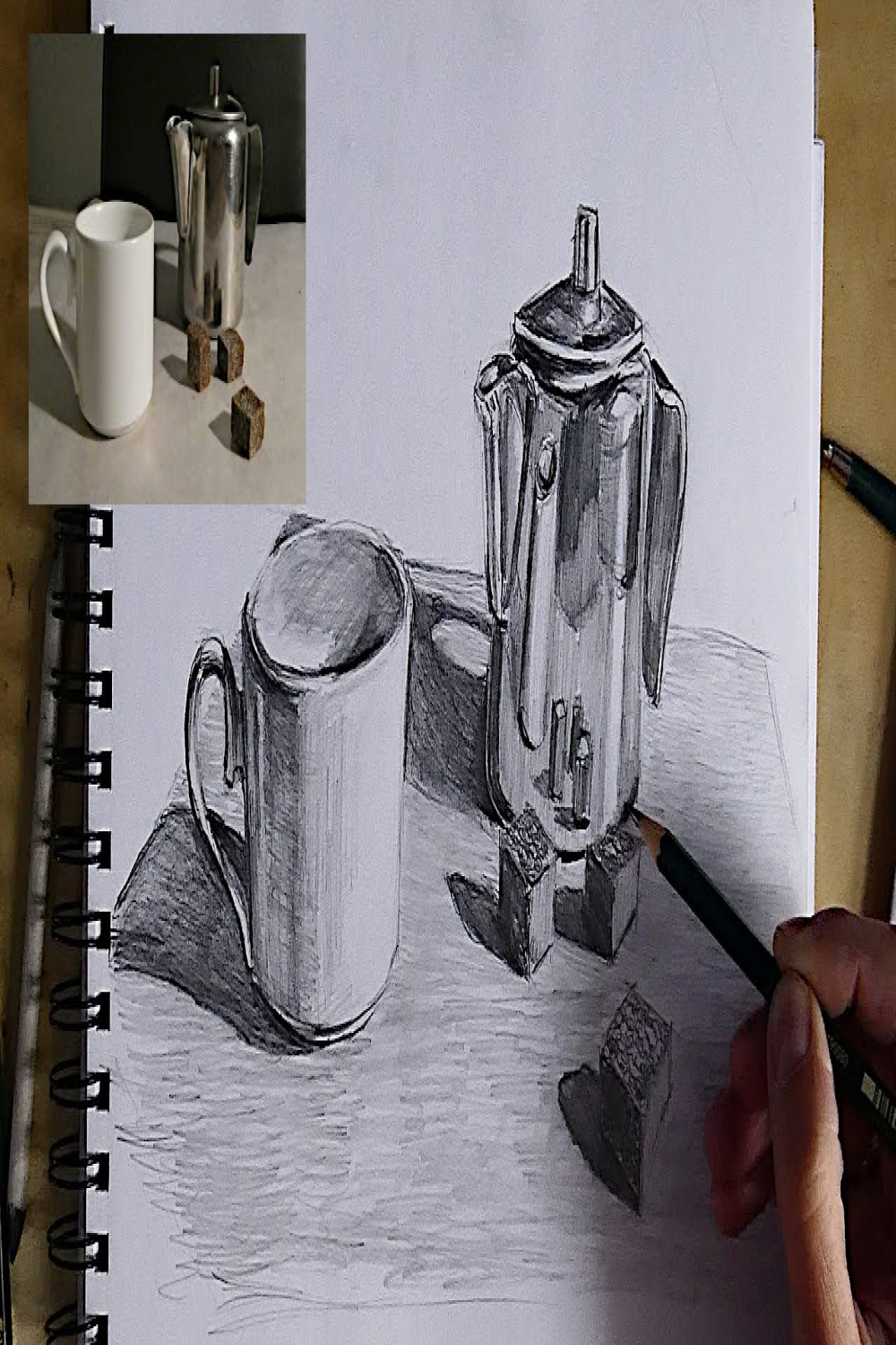How to Draw Still Life from Reference with Pencil / follow along drawing  lesson