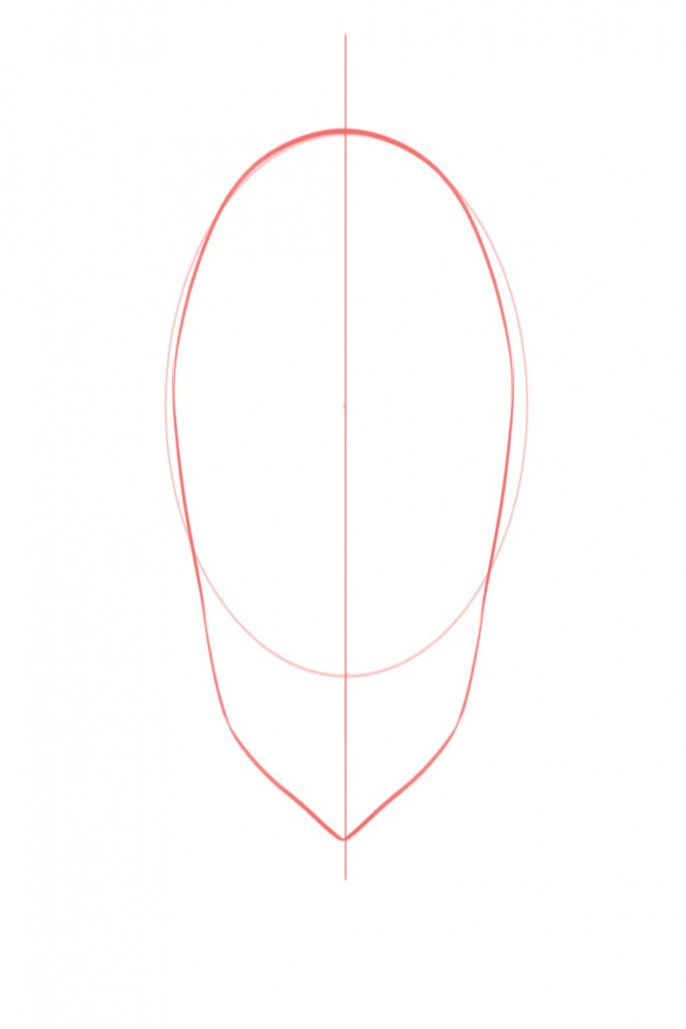 How to draw the head and face – anime-style guideline front view