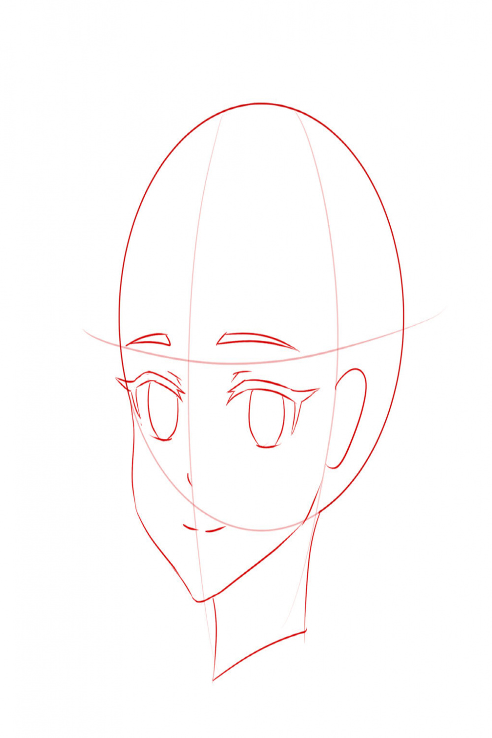 How to draw the head and face in / view – Anime Style – Mary Li Art