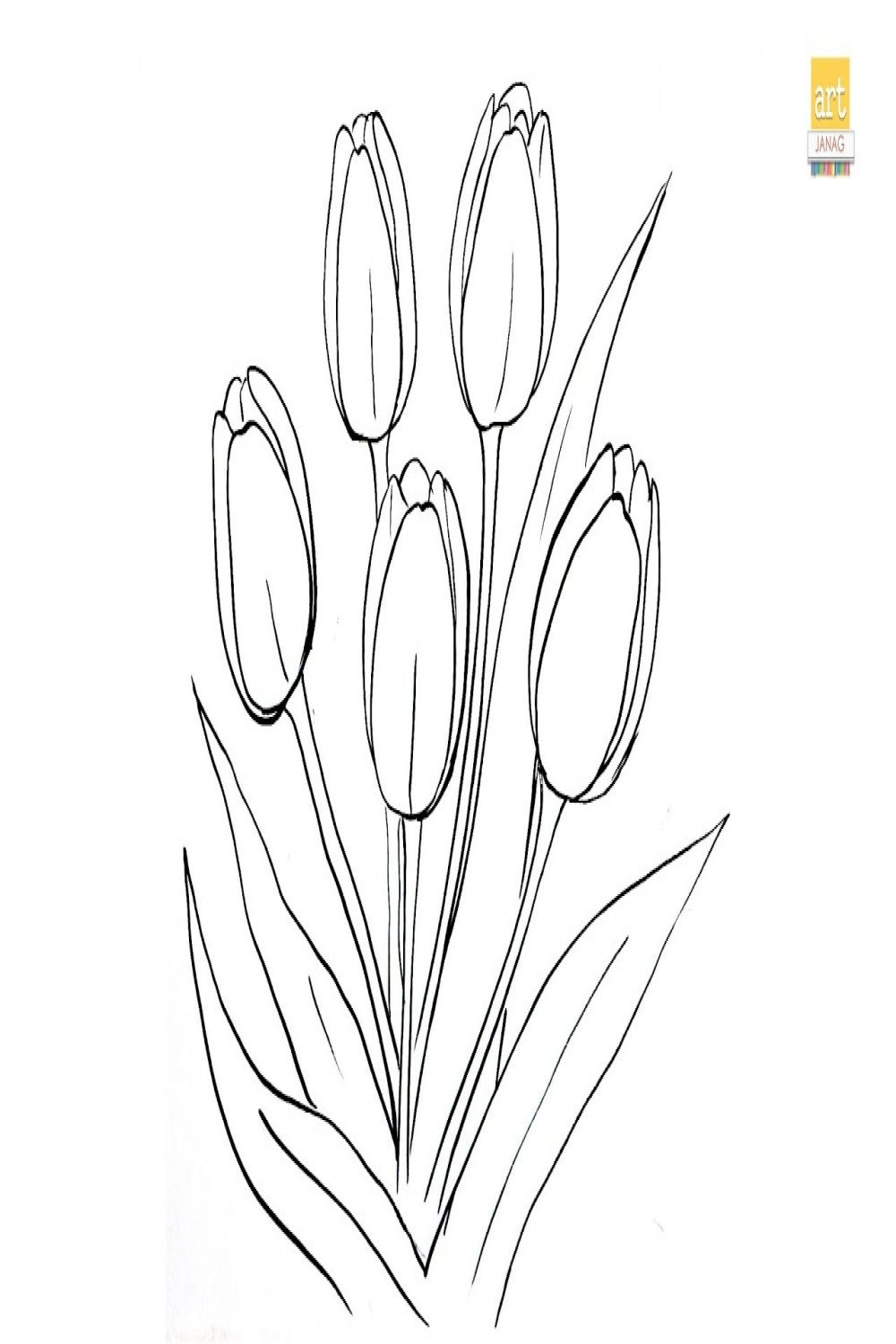 How to draw Tulip Flowers Drawing II Tulip Flowers drawing II part  II  #artjanag