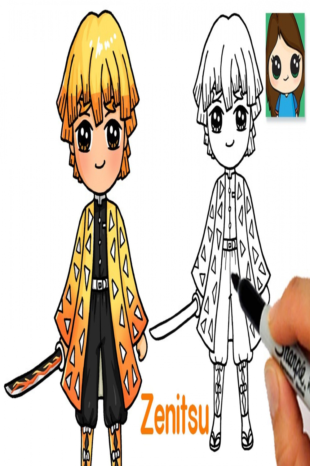 How to Draw Zenitsu Agatsuma  Demon Slayer
