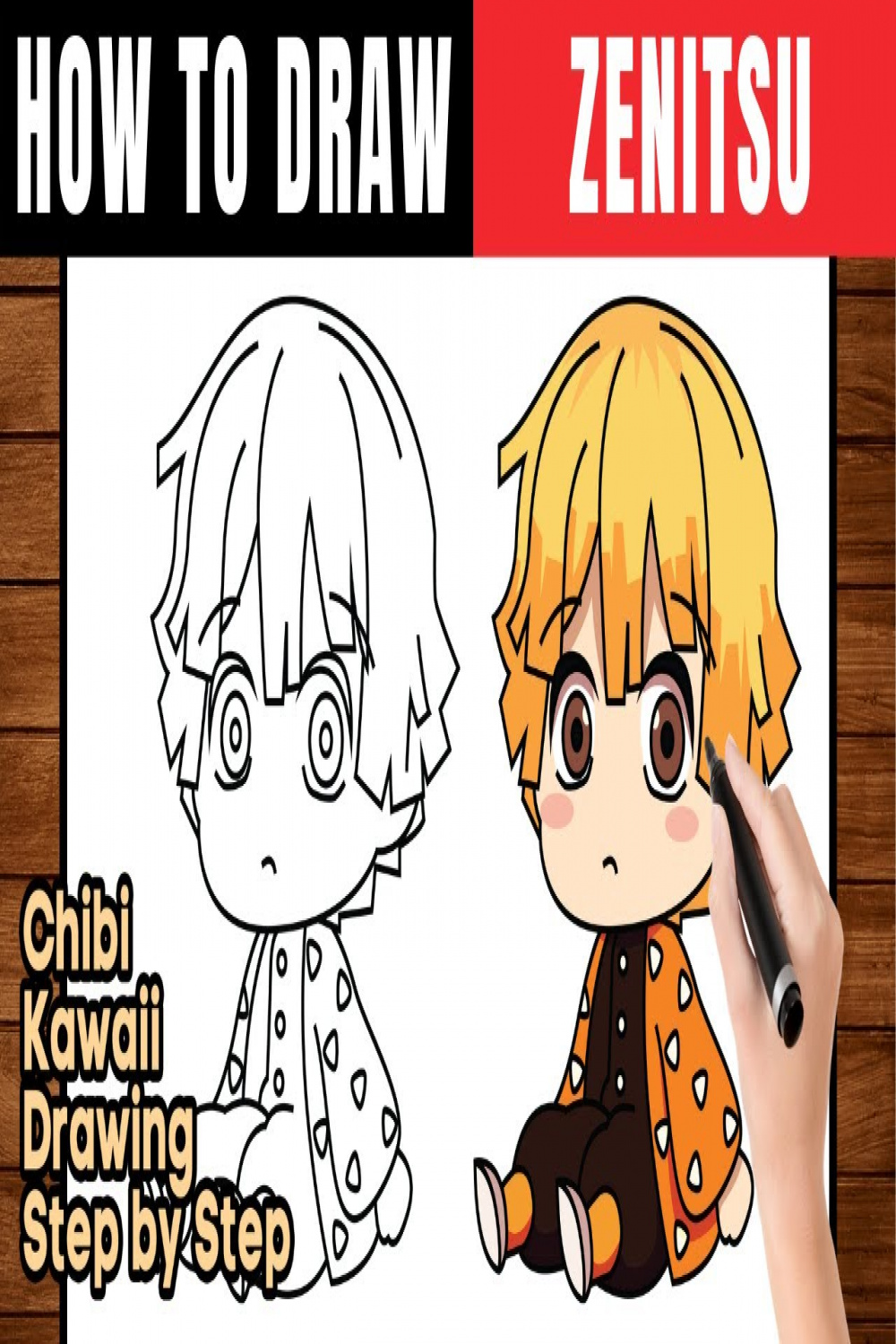 How To Draw Zenitsu  Draw Chibi Zenitsu - Step by Step