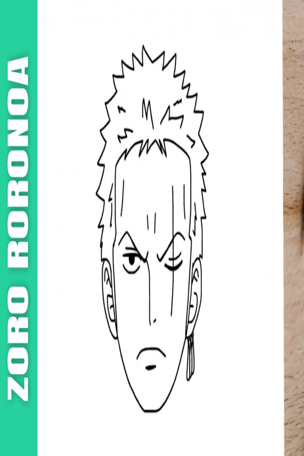 How to draw ZORO RORONOA STEP BY STEP from One Piece drawing easy