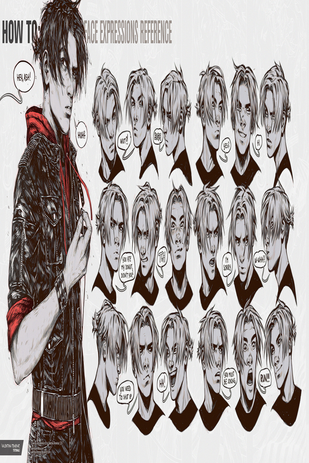 HOW TO: Face Expressions Reference by Valentina-Remenar on DeviantArt