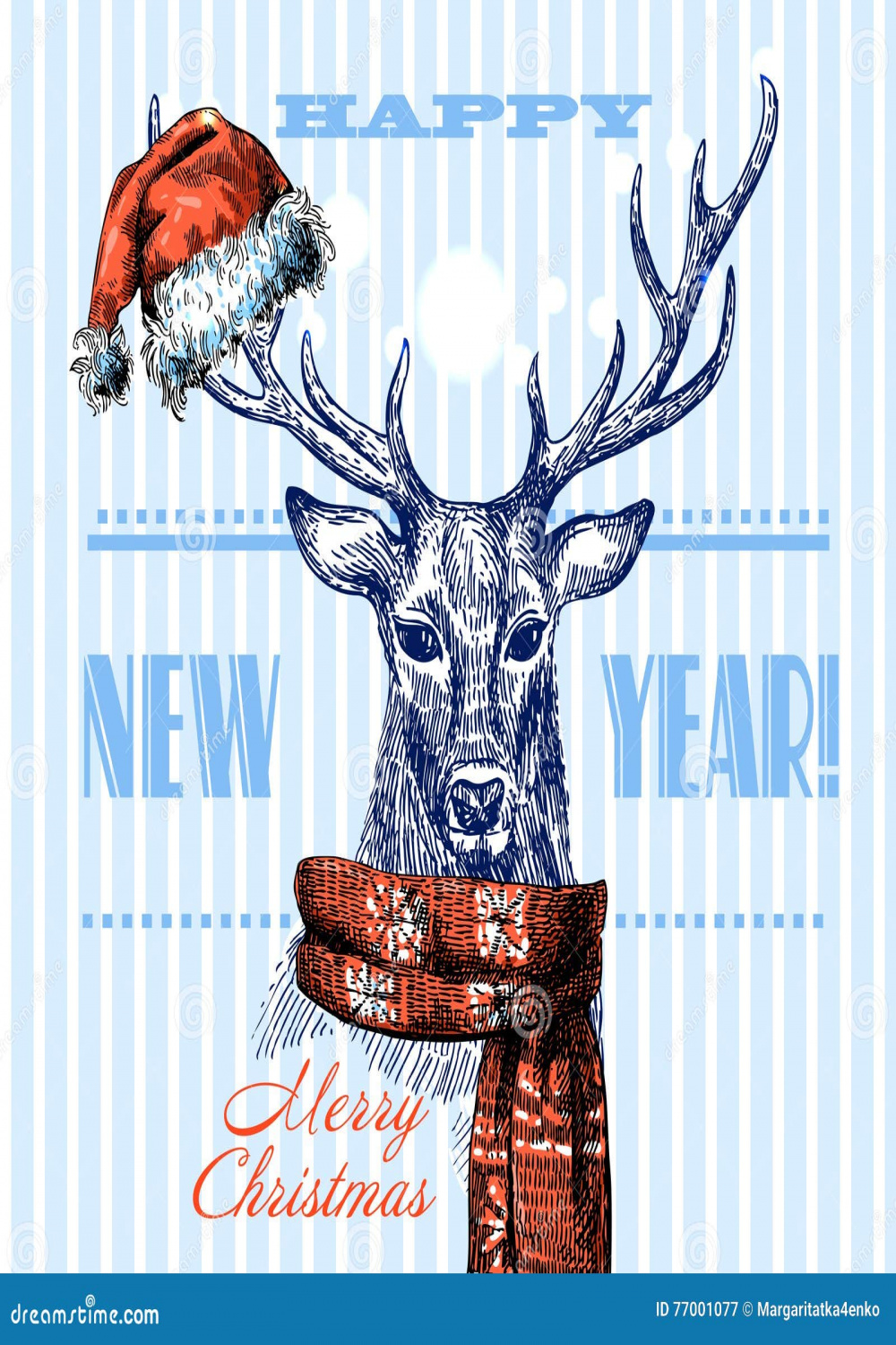 Illustration Christmas Deer Stock Vector - Illustration of noel