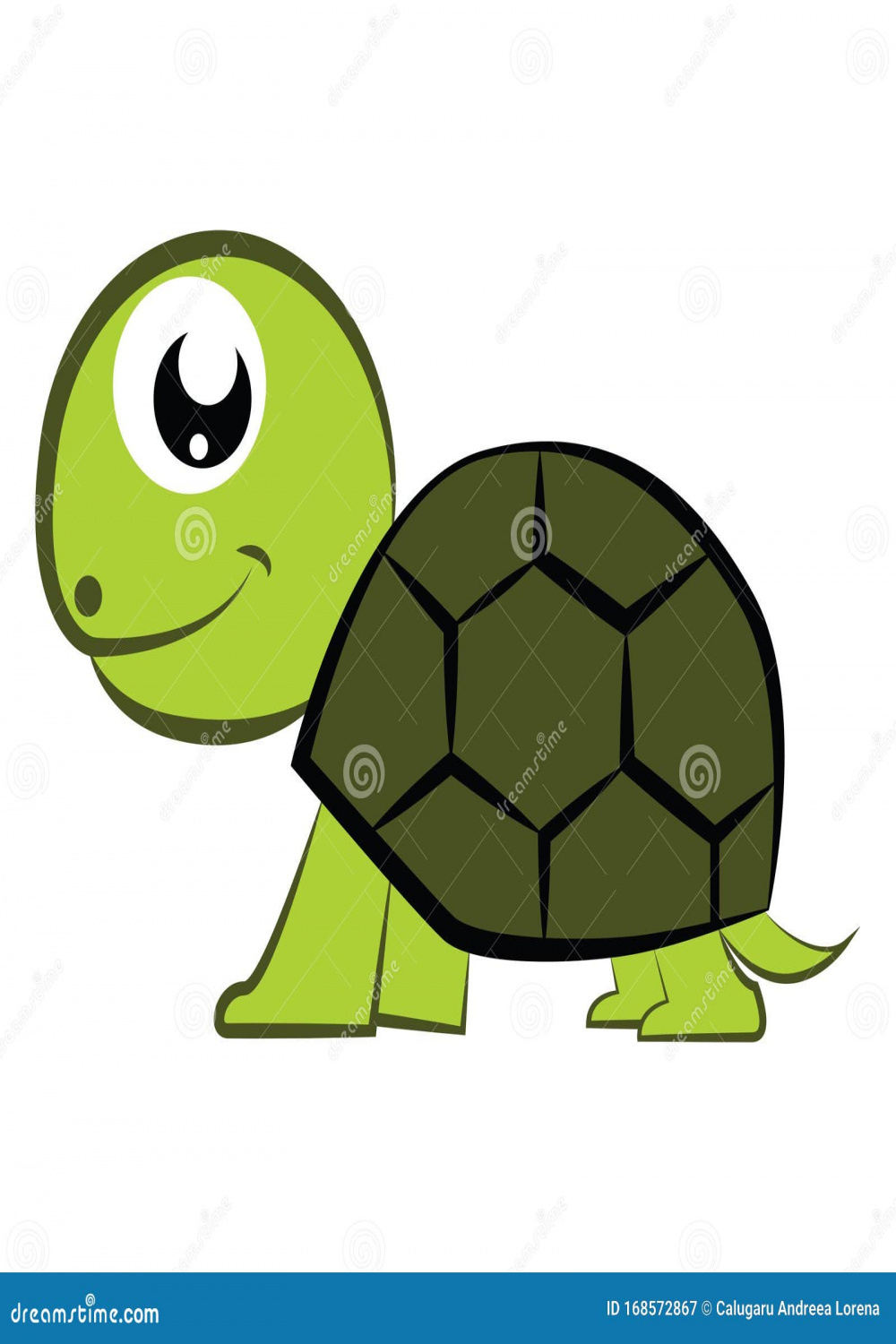 Illustration of a Cute Cartoon Baby Tortoise Stock Vector