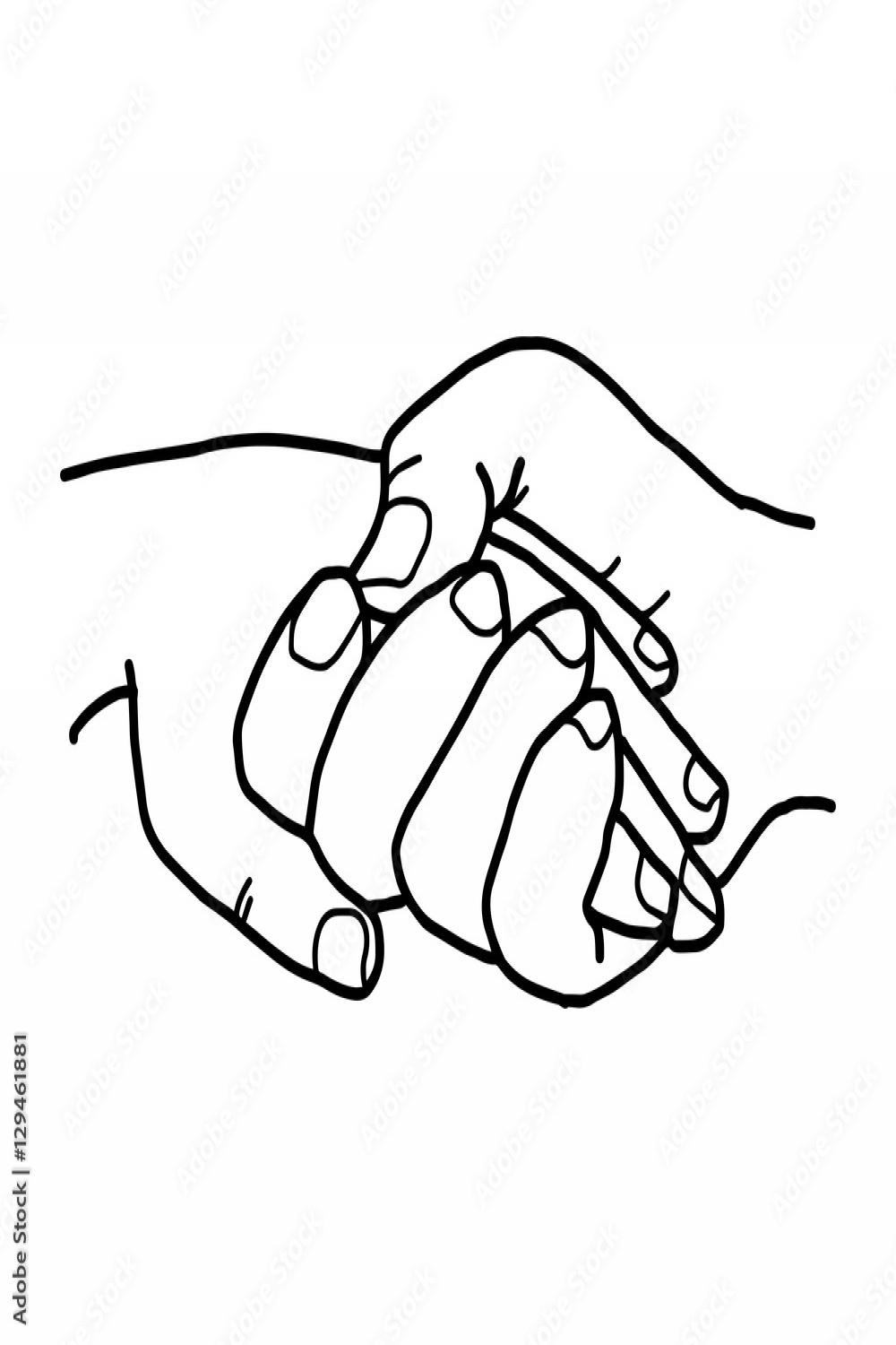 illustration vector doodles hand drawn two people holding hands