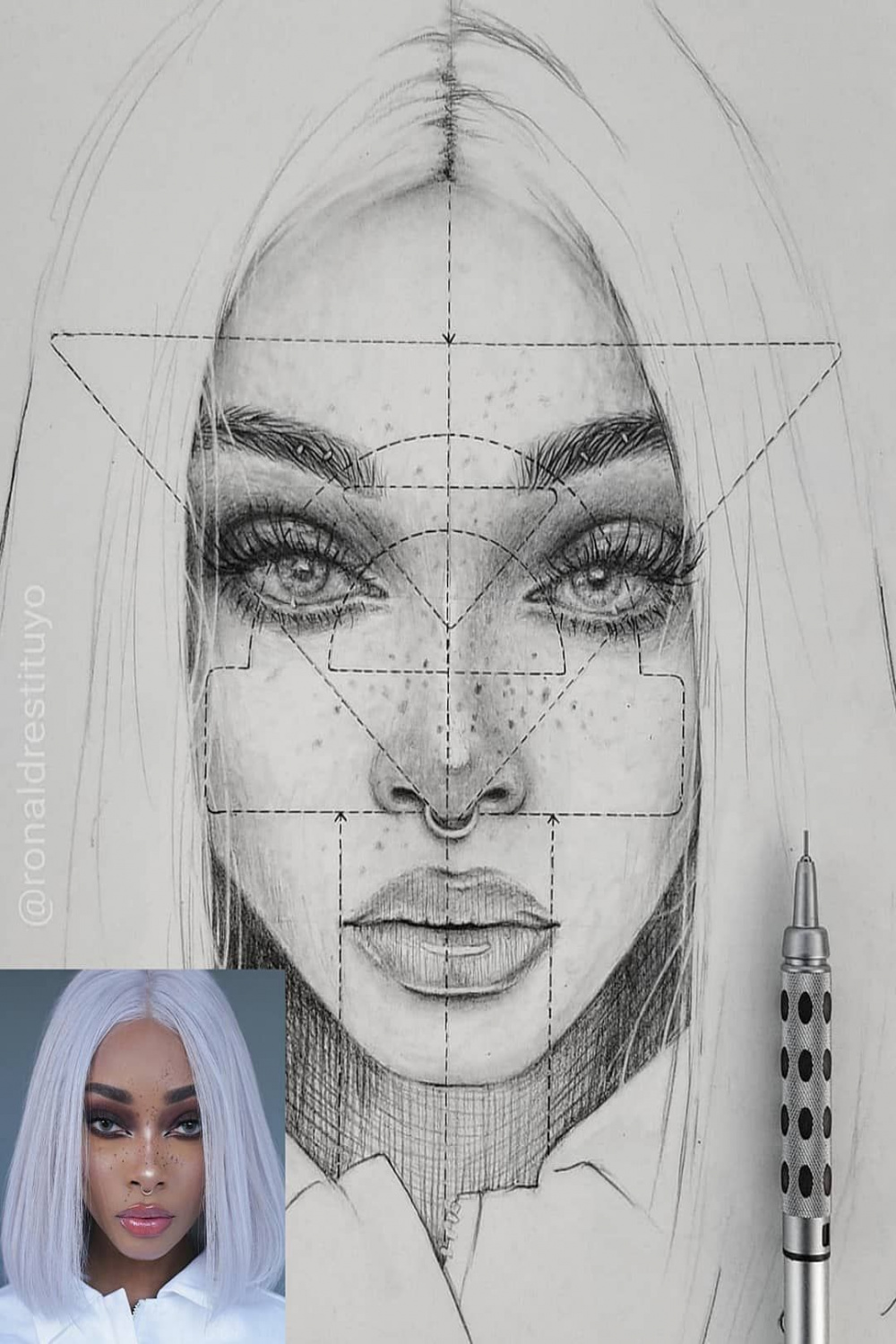 Image may contain: one or more people  Face drawing, Realistic