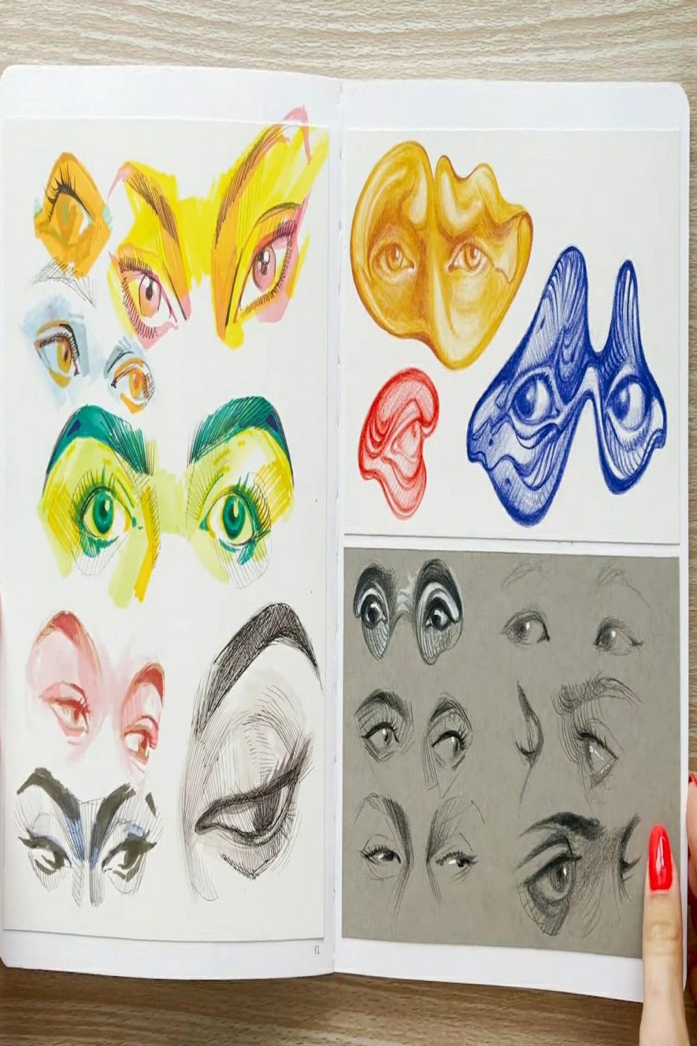 Jess Karp Sketchbook  eyes challenge  Sketch book, Doodle