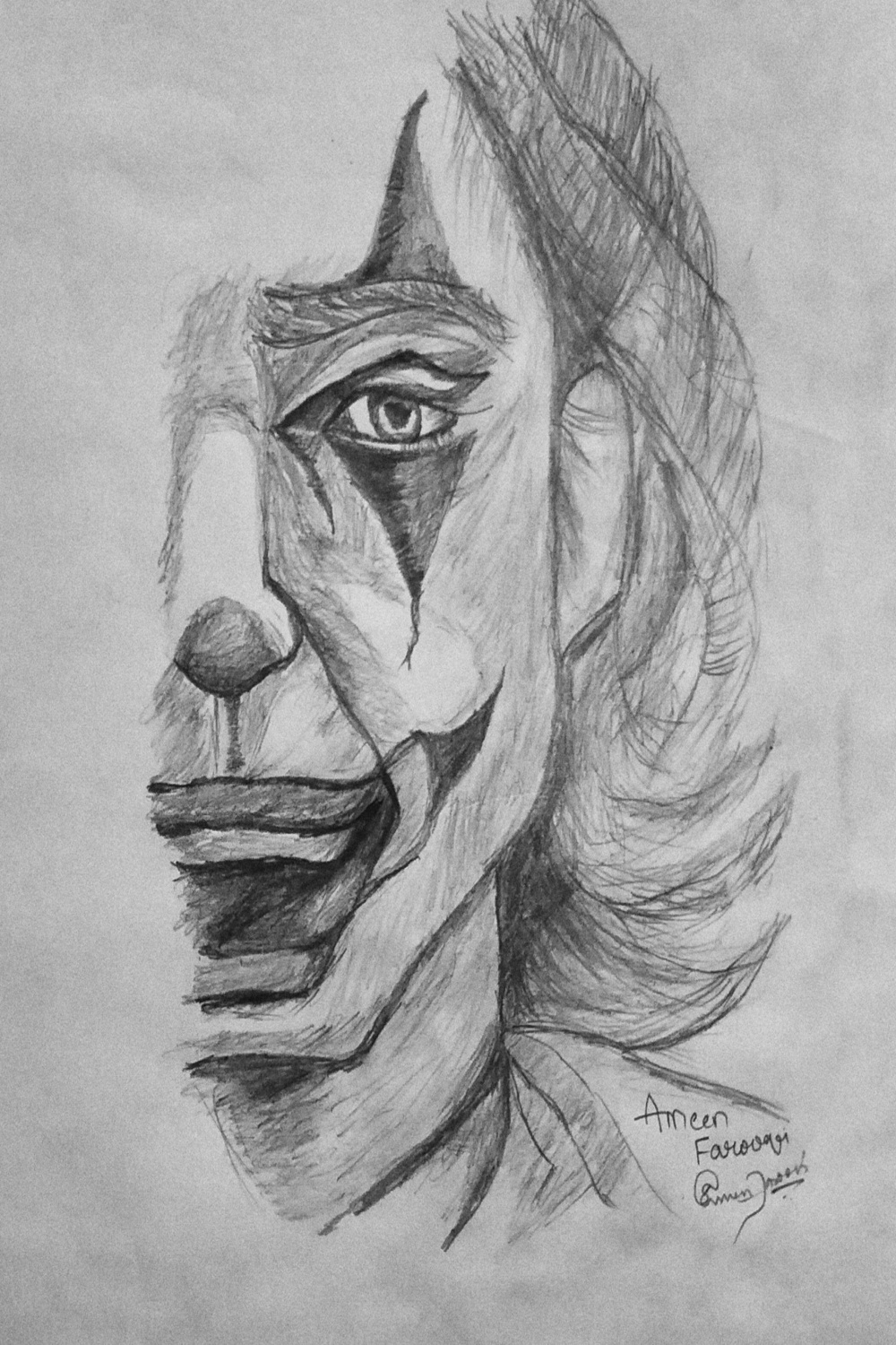 Joker pencil sketch By :Ameen Farooqi  Joker art drawing, Design