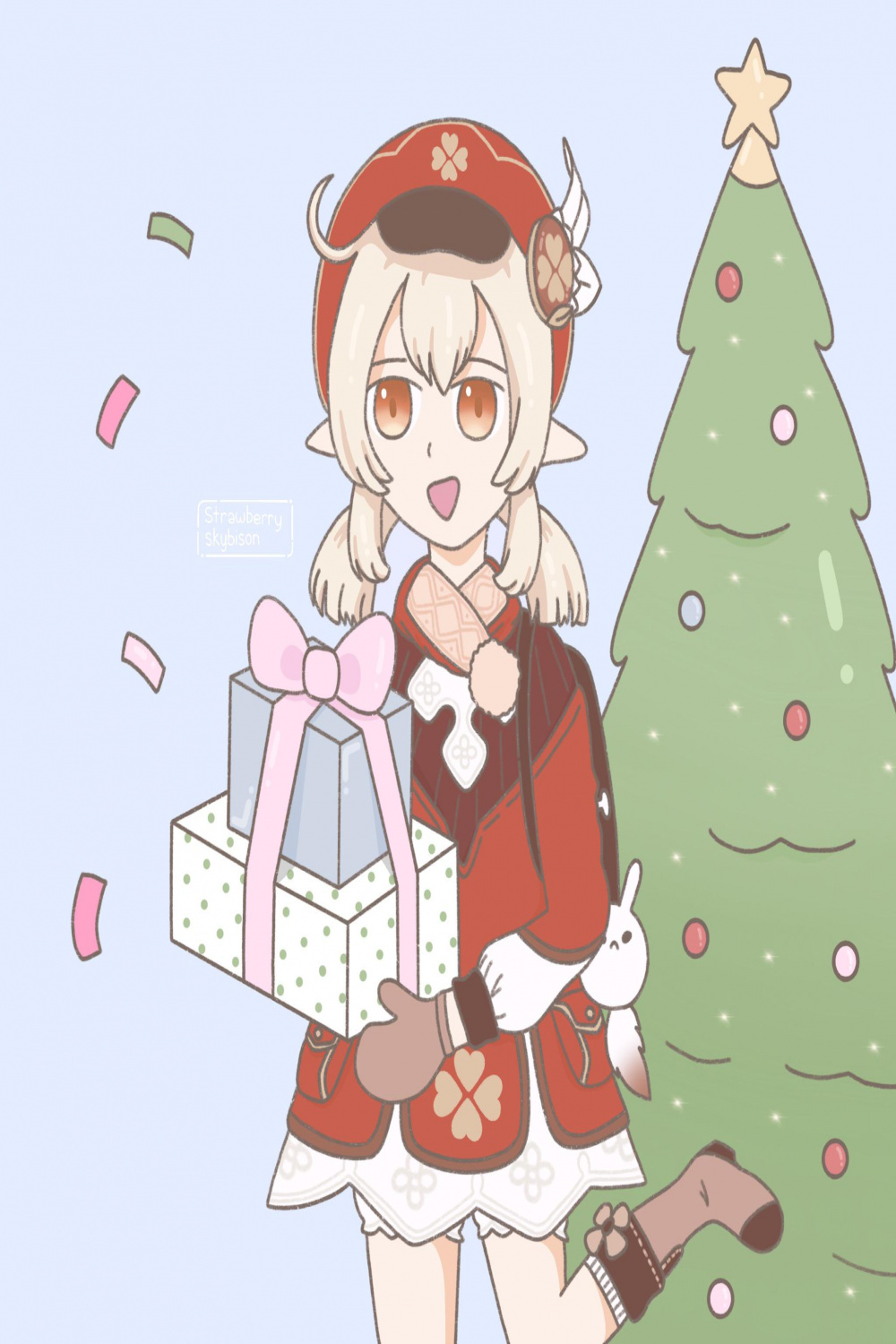 Just finished drawing this Christmas portrait of Klee! : r