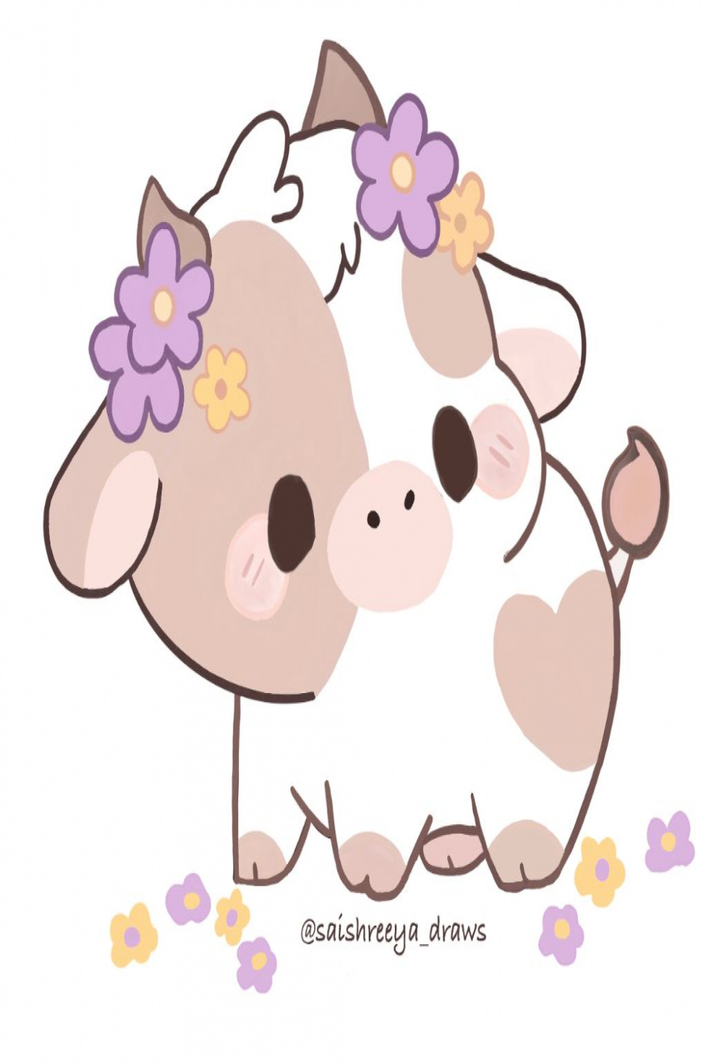 Kawaii cow 🐮 ✨  Cute drawings, Cute doodles, Cute cartoon drawings