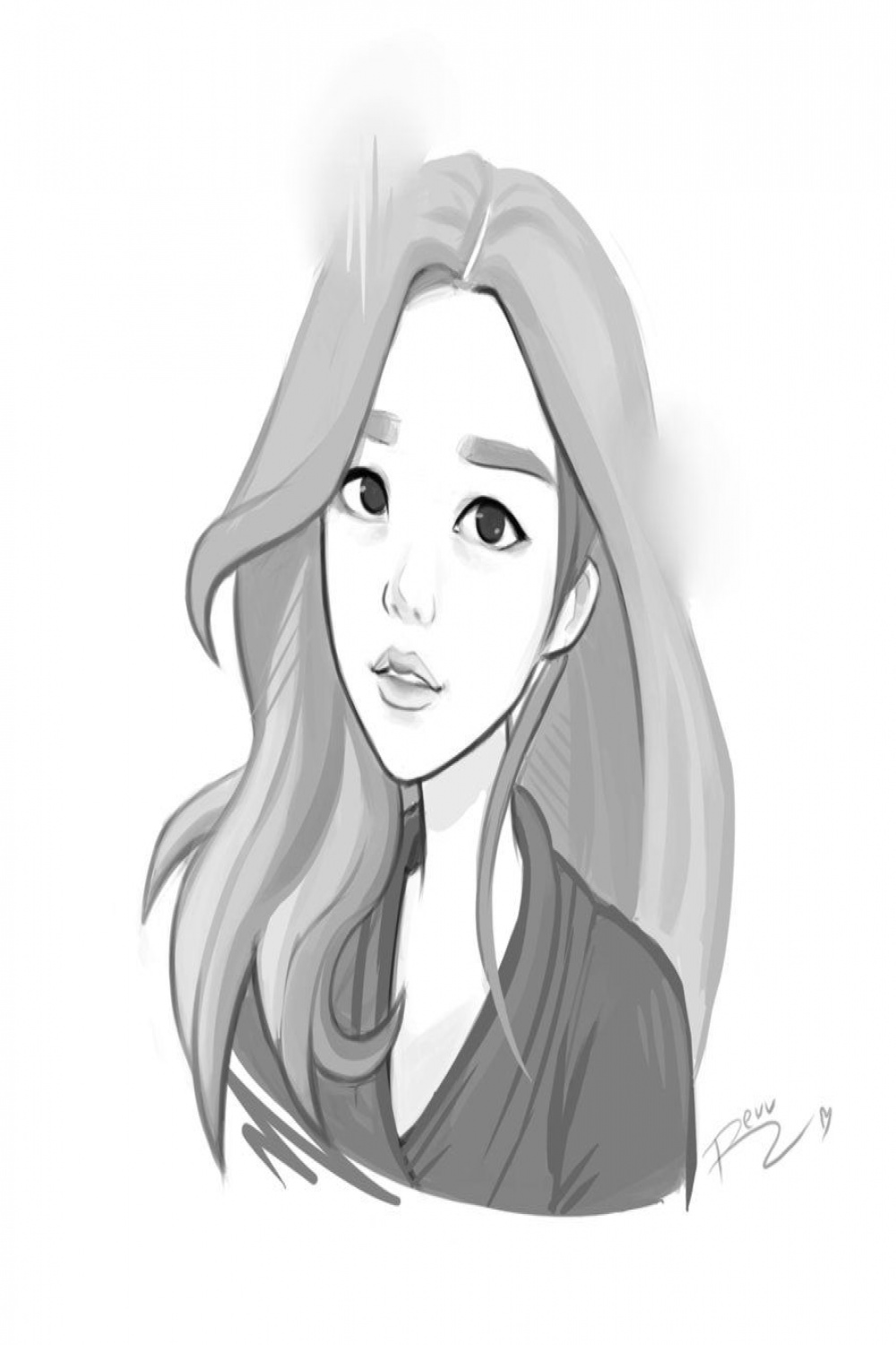 Korean girl sketch by revvriverse on DeviantArt in korean girl