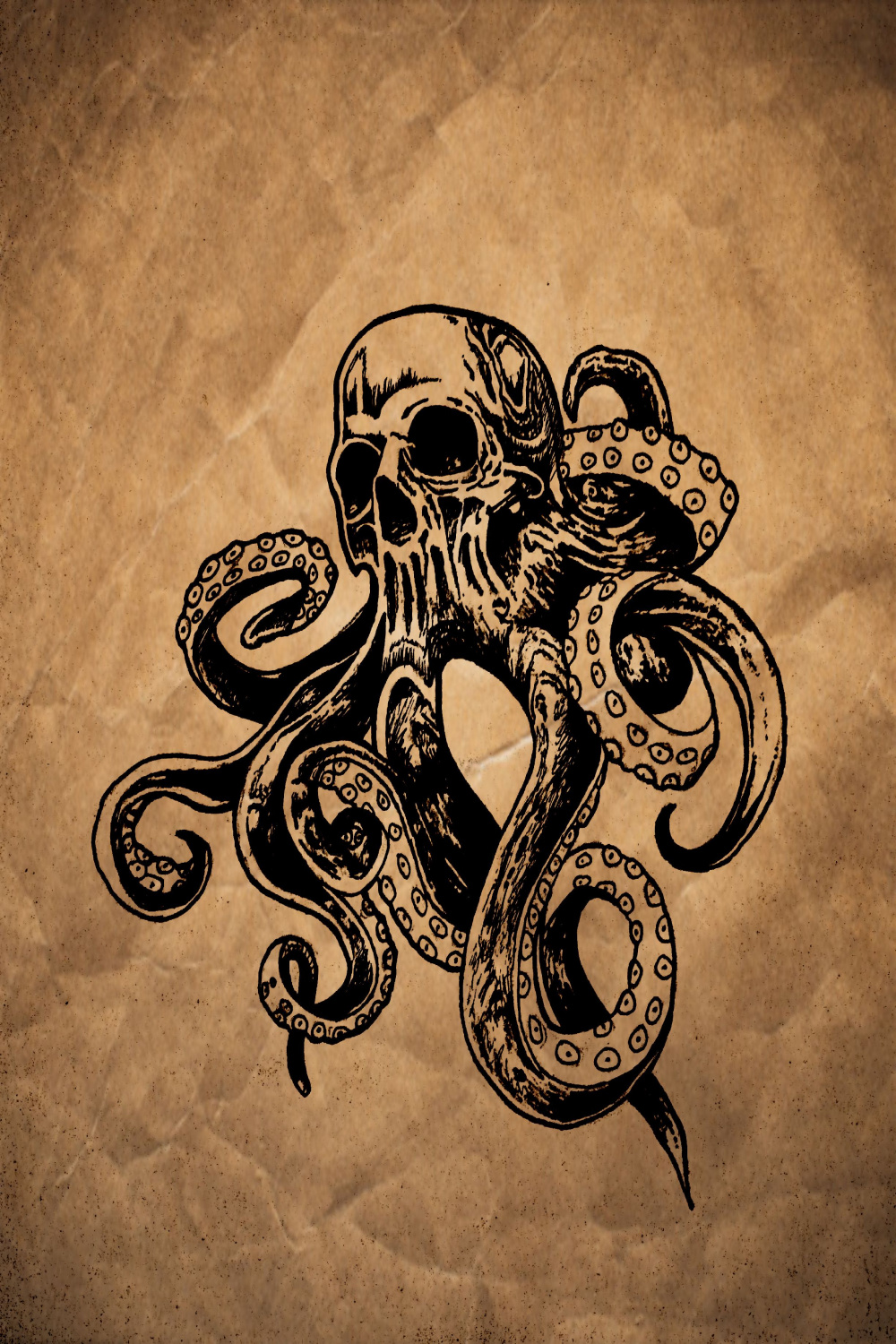 Kraken Skull Drawing  Kraken drawing, Skull drawing, Flag drawing