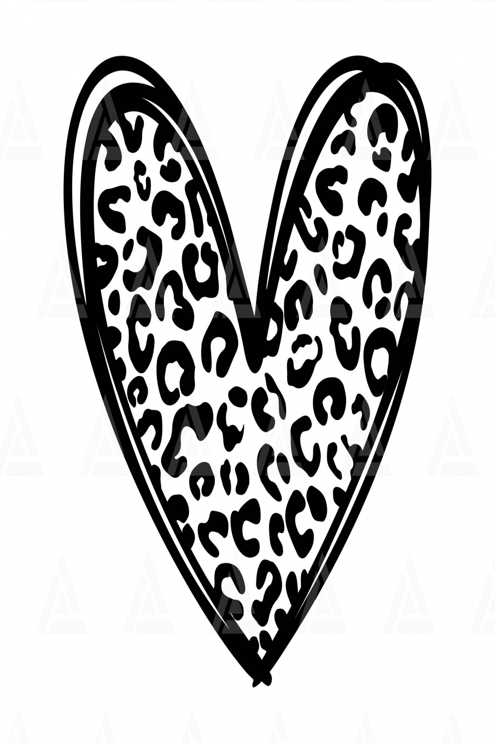 Leopard Heart Svg, Hand Drawn Heart Svg, Valentine