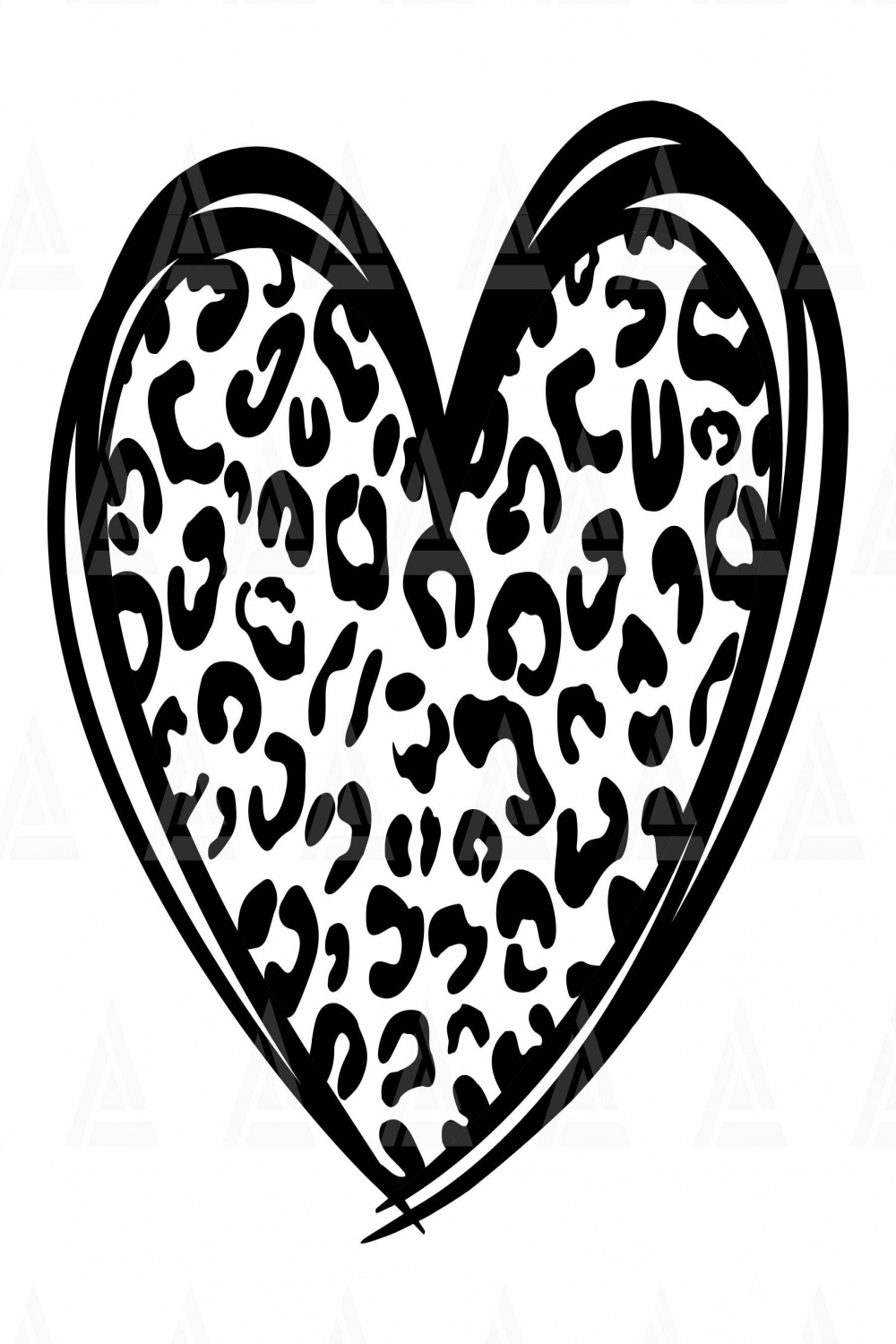 Leopard Heart Svg Leopard Hand Drawn Heart Svg (Download Now