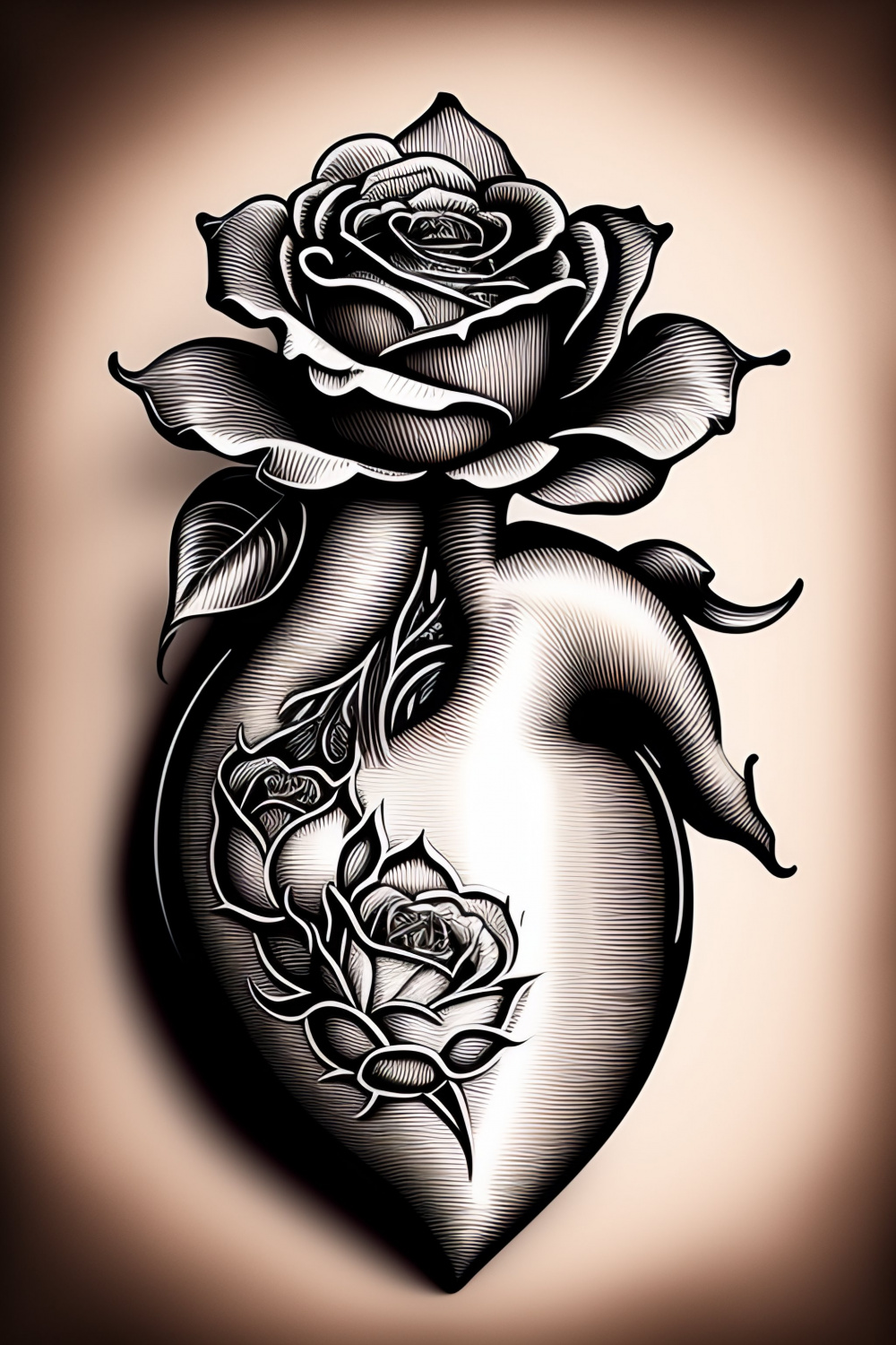 Lexica - An anatomically correct human heart shaped like a rose
