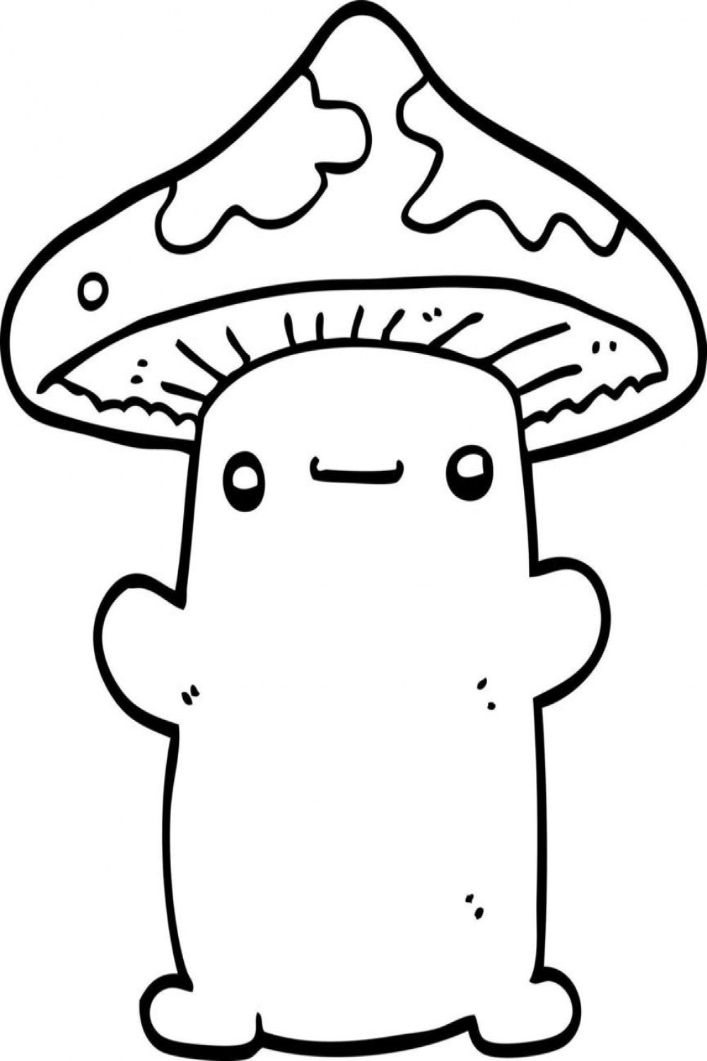 line drawing cartoon mushroom  Vector Art at Vecteezy