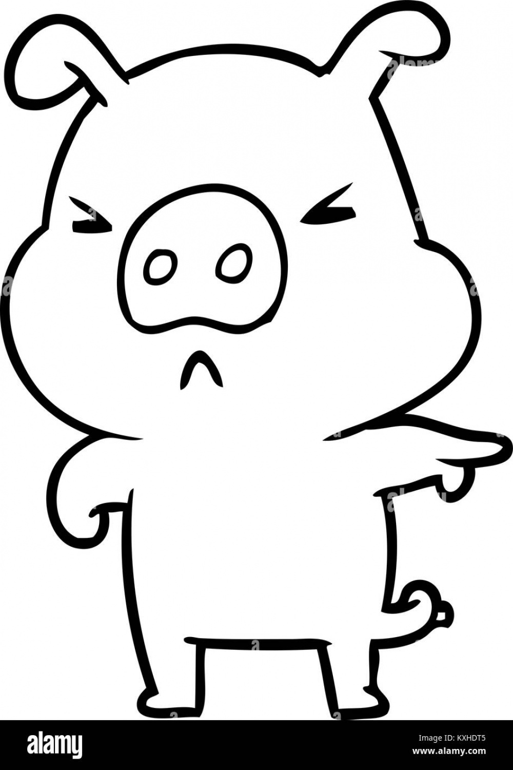 line drawing of a angry pig pointing Stock Vector Image & Art - Alamy