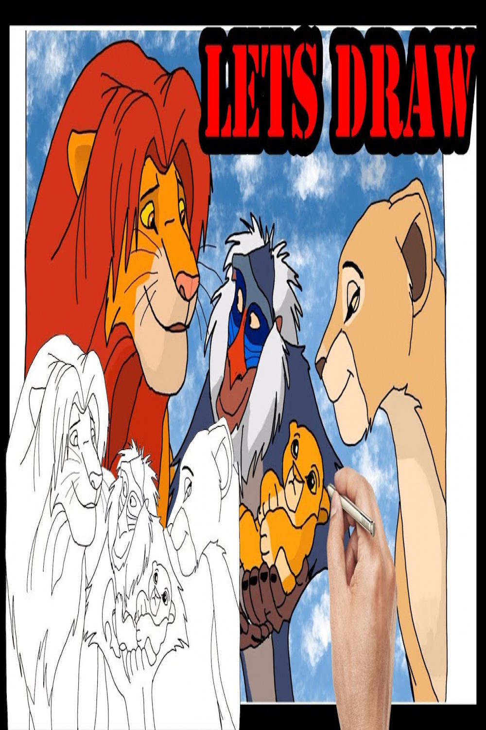 LION KING  COLORING BOOKS FOR KIDS  LEARN ART DRAWING FOR KIDS DISNEY