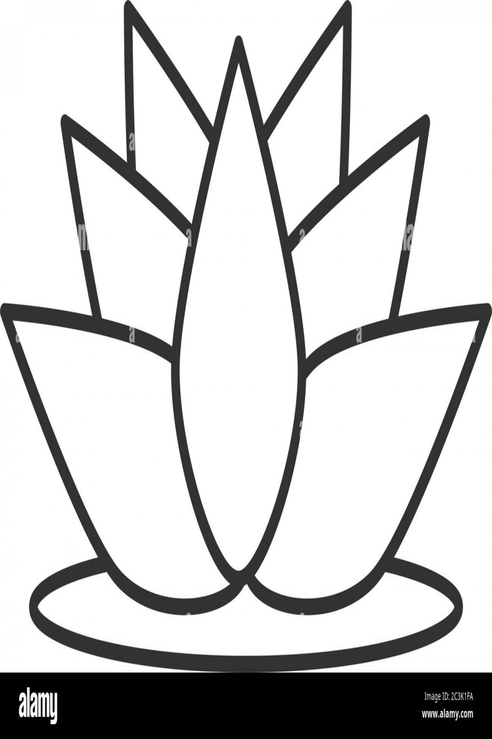 lotus flower line style icon design, natural floral nature plant