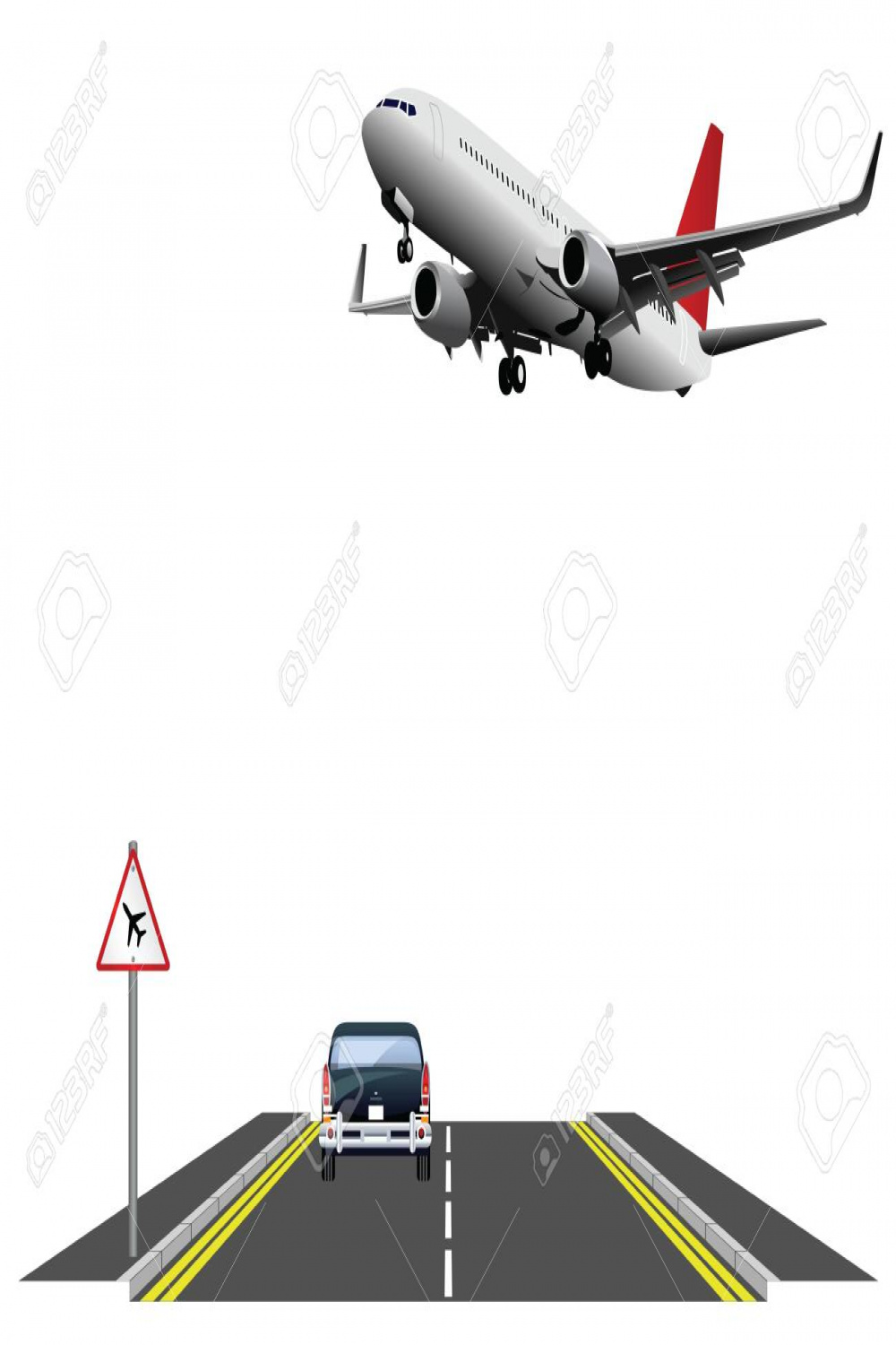 Low Flying Aircraft Warning Sign For Road Users With Low Flying