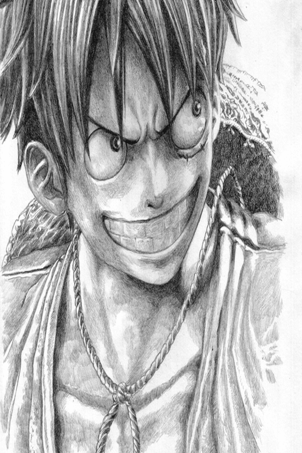 Luffy - pen & pencil sketch  OpenSea