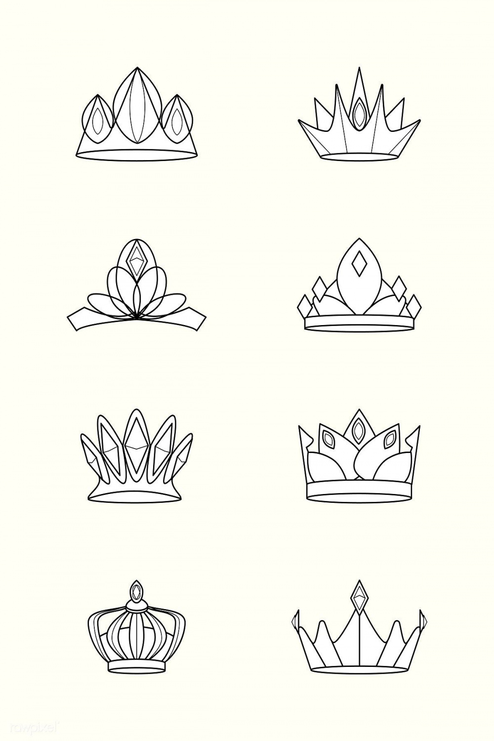 Luxurious royal crown designs vector collection  free image by