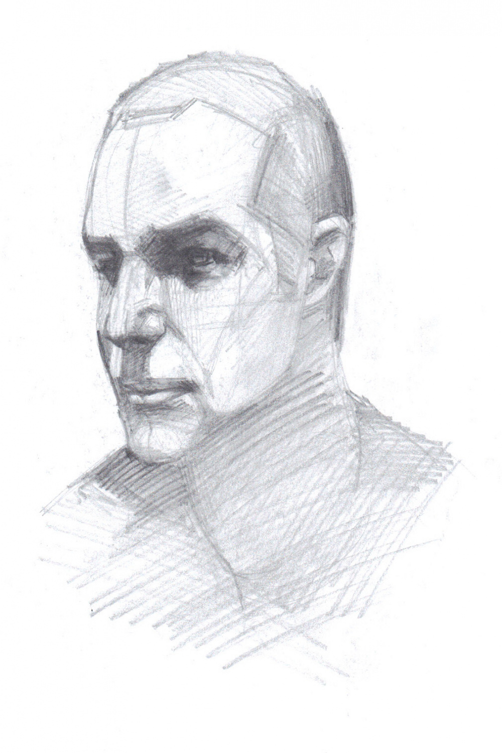 Male face, / view