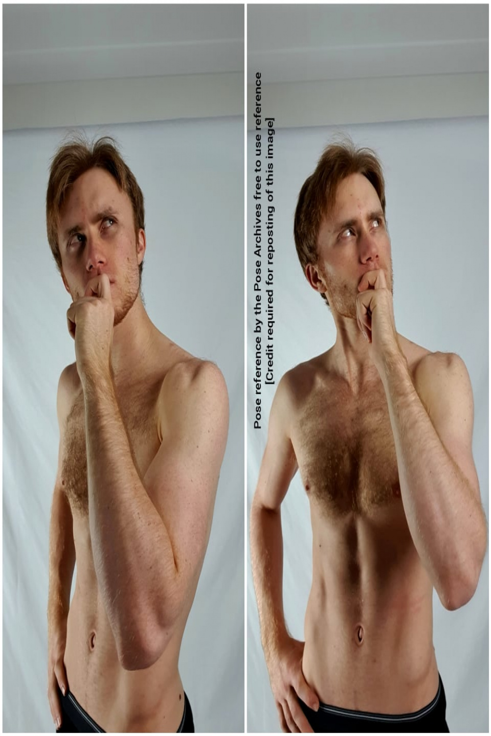 Male Half Body Thinking Pose by theposearchives on DeviantArt