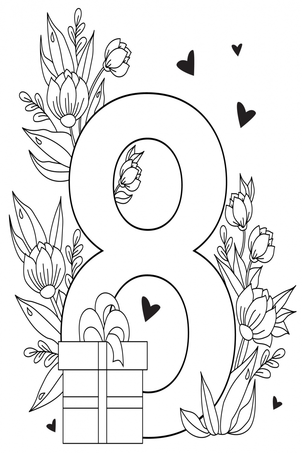 March . Holiday card for International Women