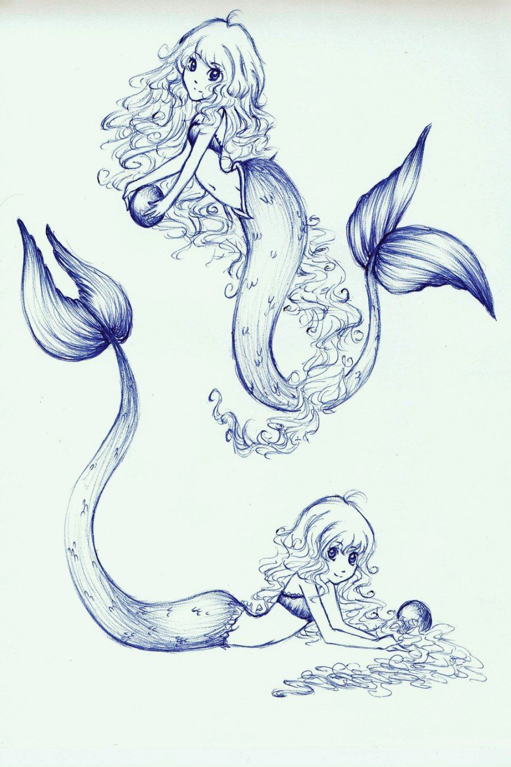 Mermaid anime, Mermaid drawings, Anime mermaid