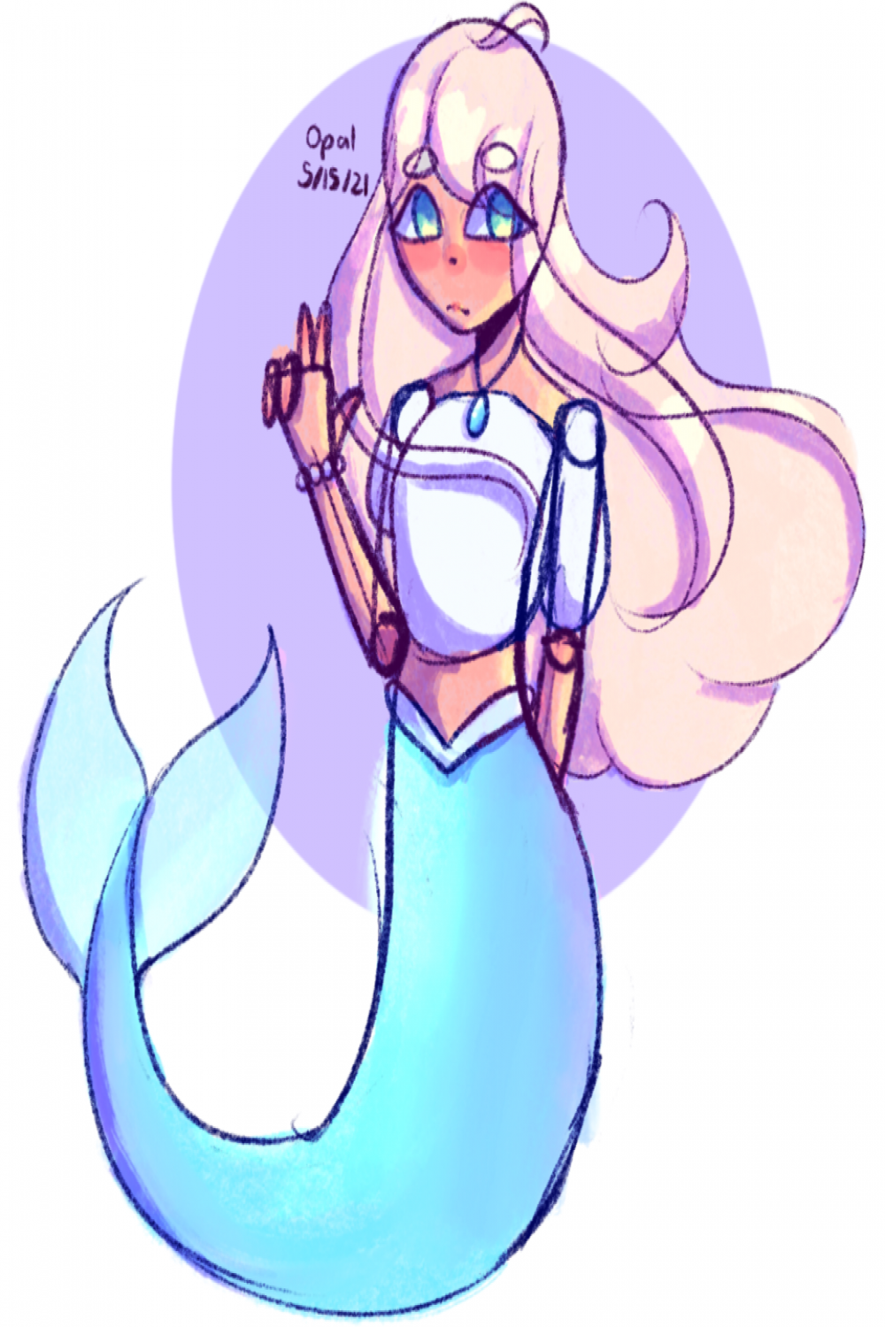 Mermaid Sketch!! Opal! - Illustrations ART street