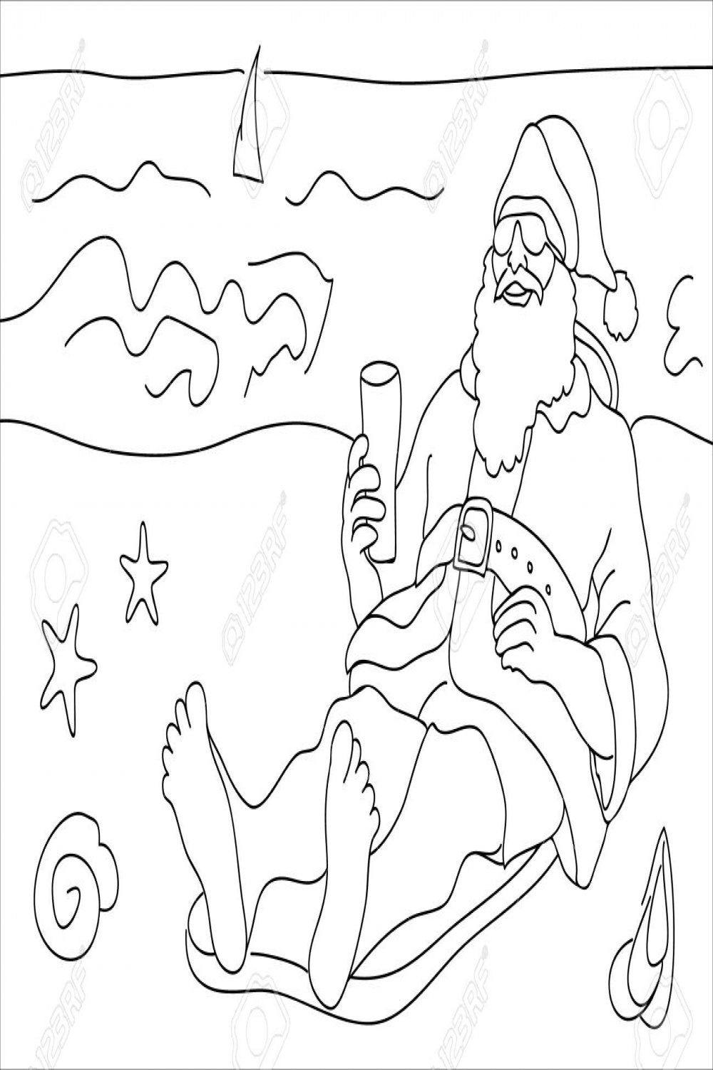 Merry Christmas Card. Continuous Line Drawing Style