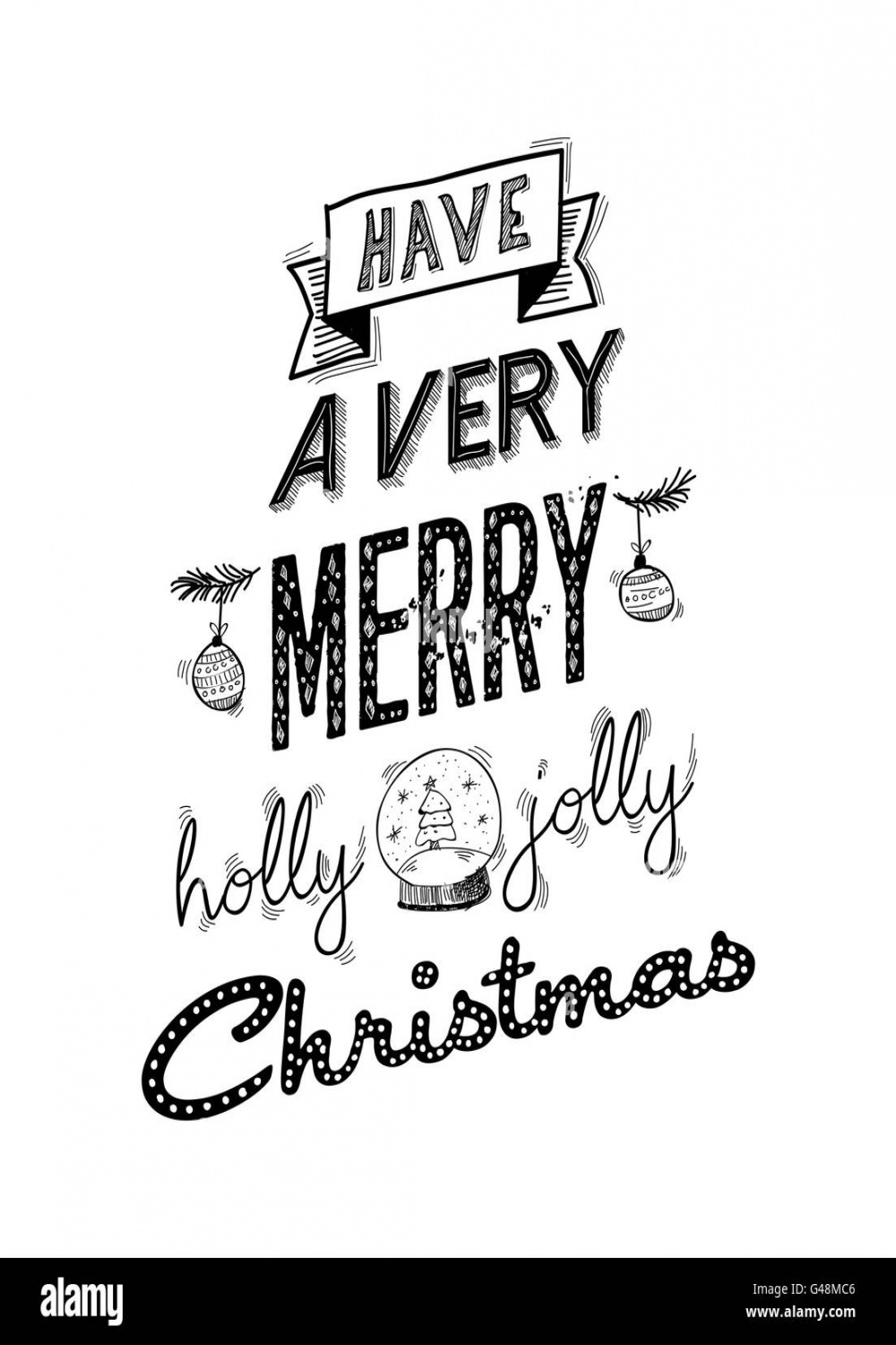 Merry christmas wish lettering handwritten design