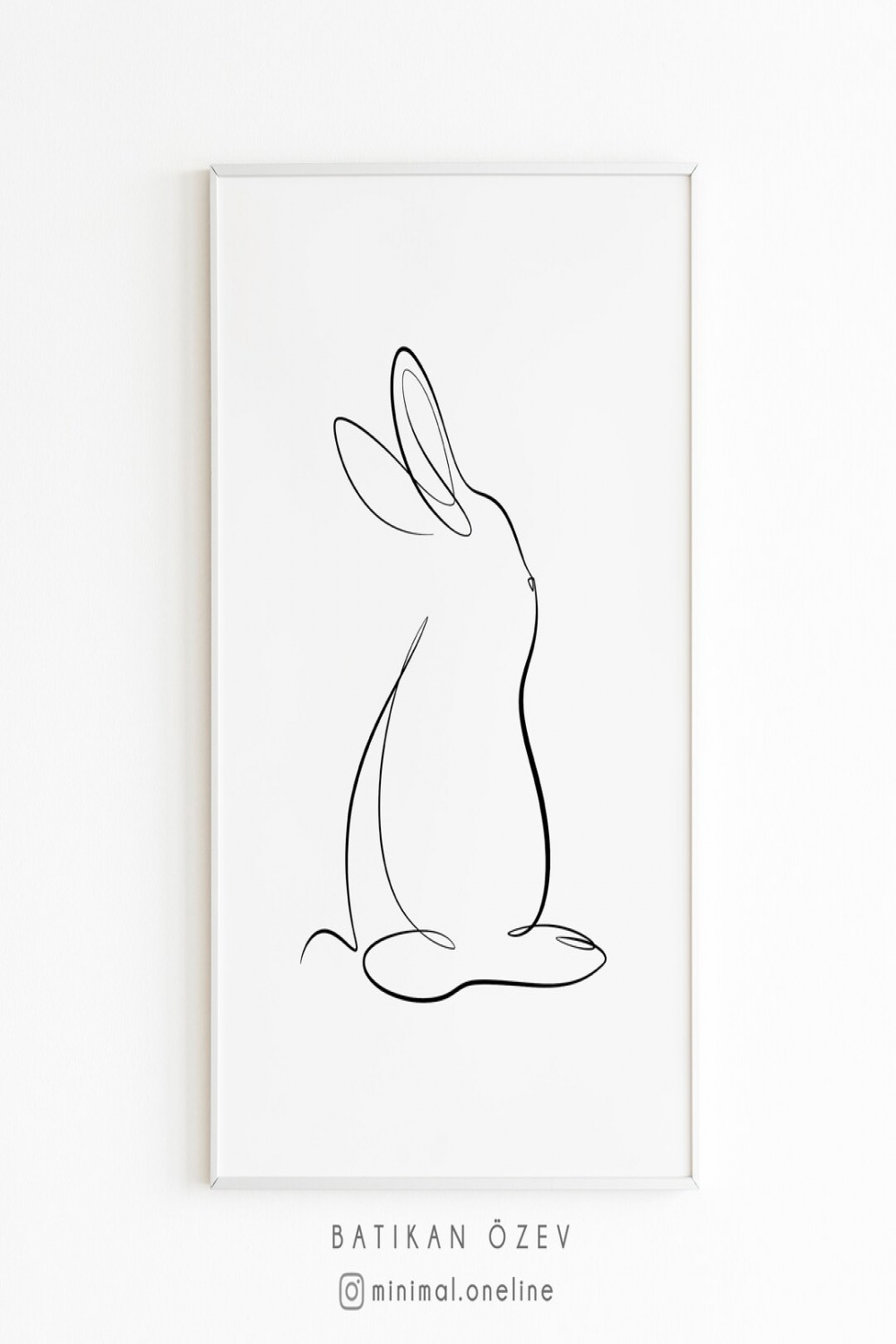 Minimal Rabbit Line Drawing, Rabbit Silhouette Print, Bunny One