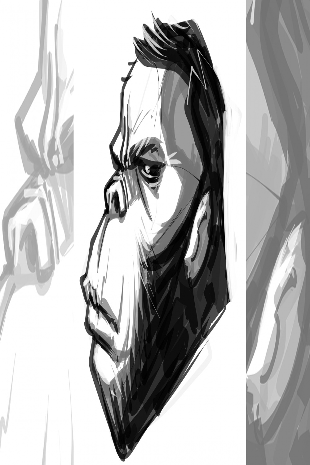 Minute Gorilla Head For Fun/ Practice  EryckWebbGraphics